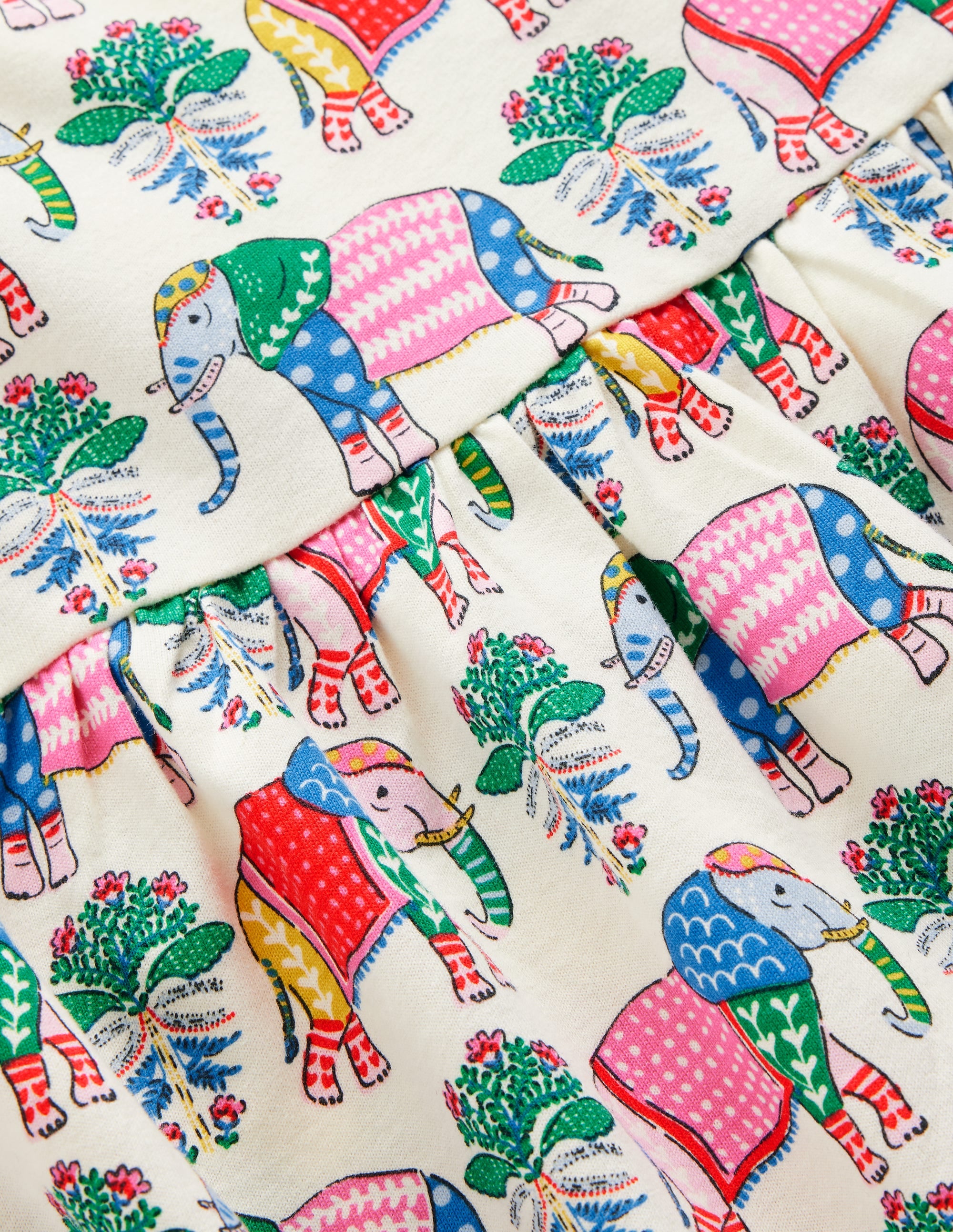 Ariel Jerseykleid zum Herumwirbeln-Bunt Elefant Holzblock - Image 3