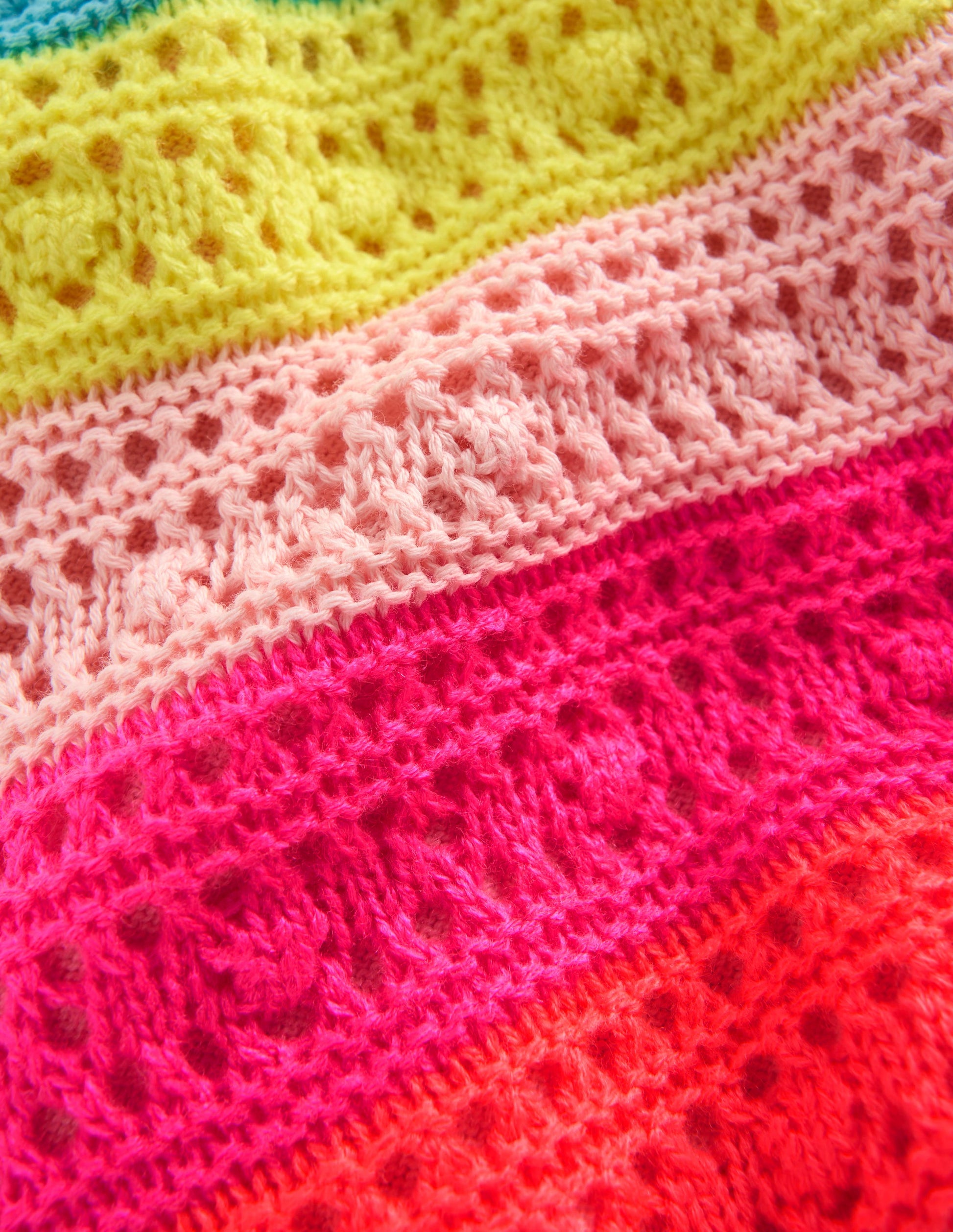 Pointelle-Strick-Shorts-Neon Bunt Streifen-3