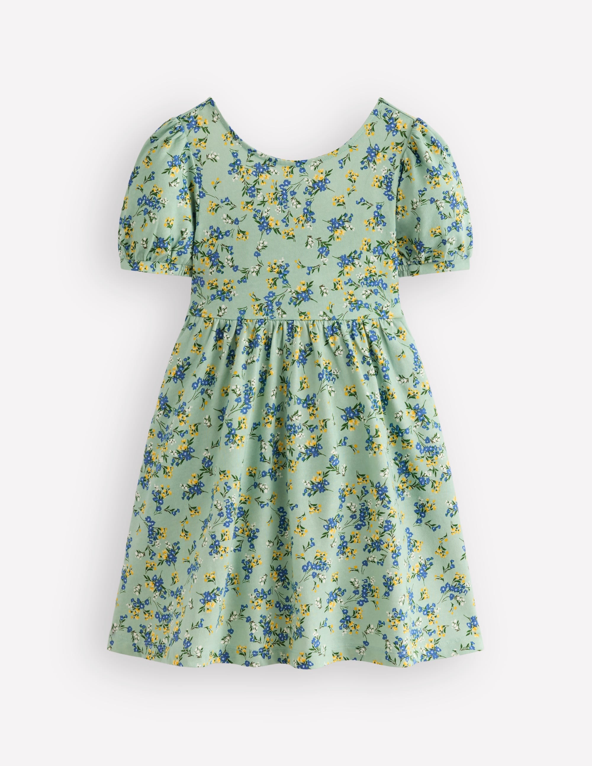 Ballerina-Jerseykleid-Grün Geblümt - Image 1