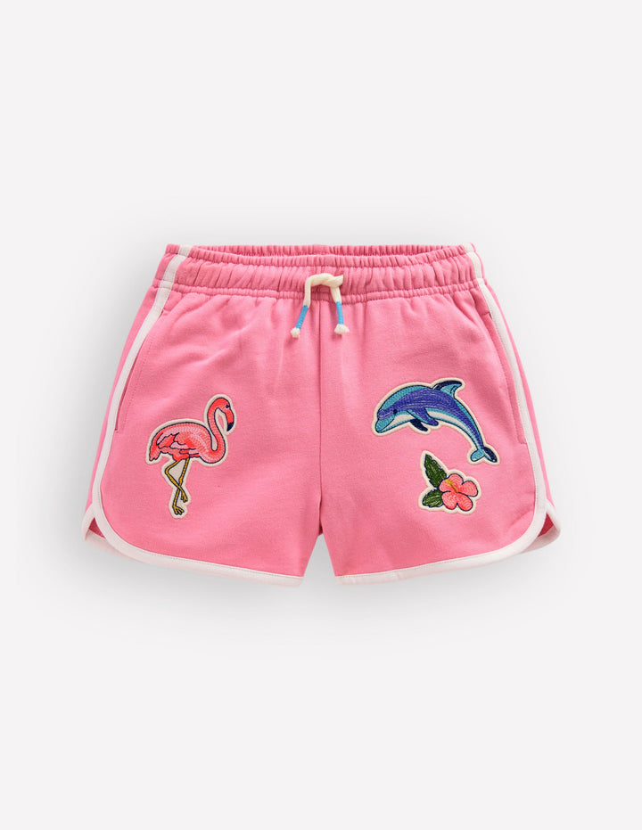 Jersey-Boxershorts-Kaugummirosa Aufnäher