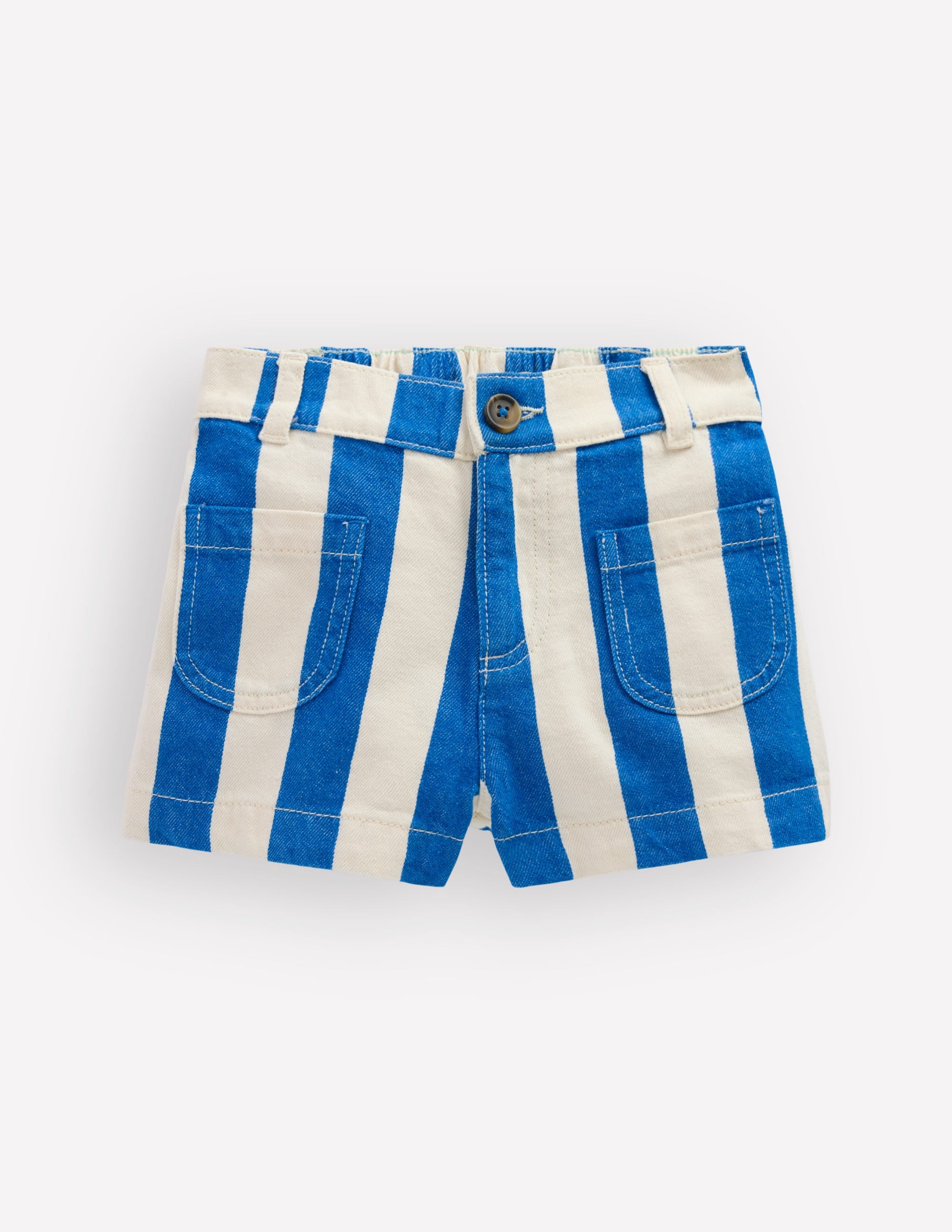 Short à poches plaquées-Bleu martin-pêcheur/ivoire - Image 3