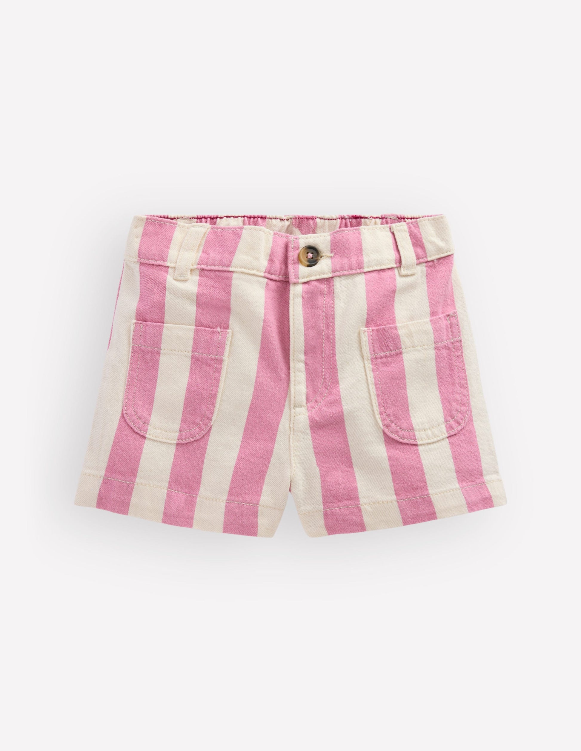 Shorts mit aufgesetzten Taschen-Rosa mit Streifen-1