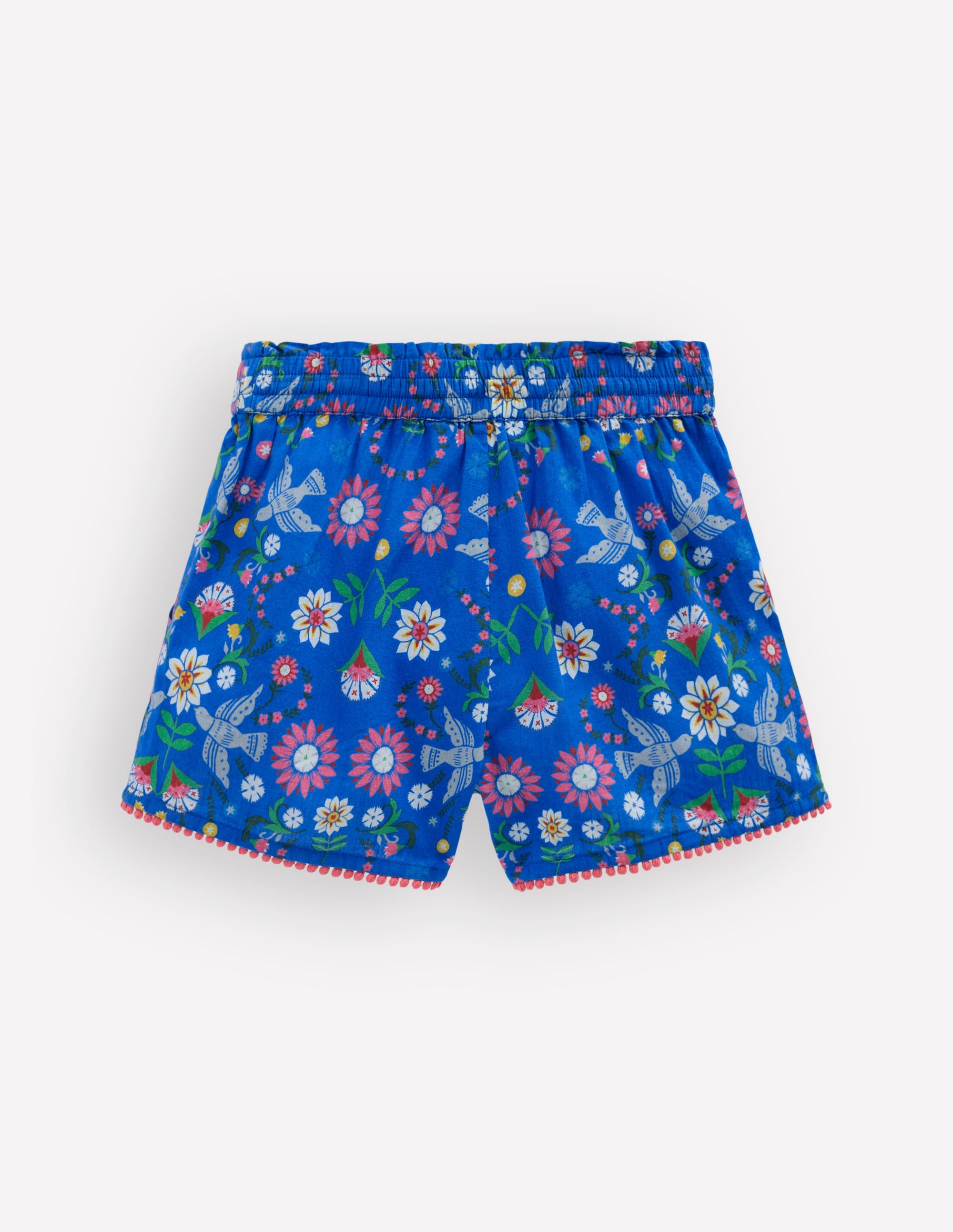 Freizeit-Shorts zum Hineinschlüpfen-Eisvogelblau Vögel Blumenmuster - Image 2