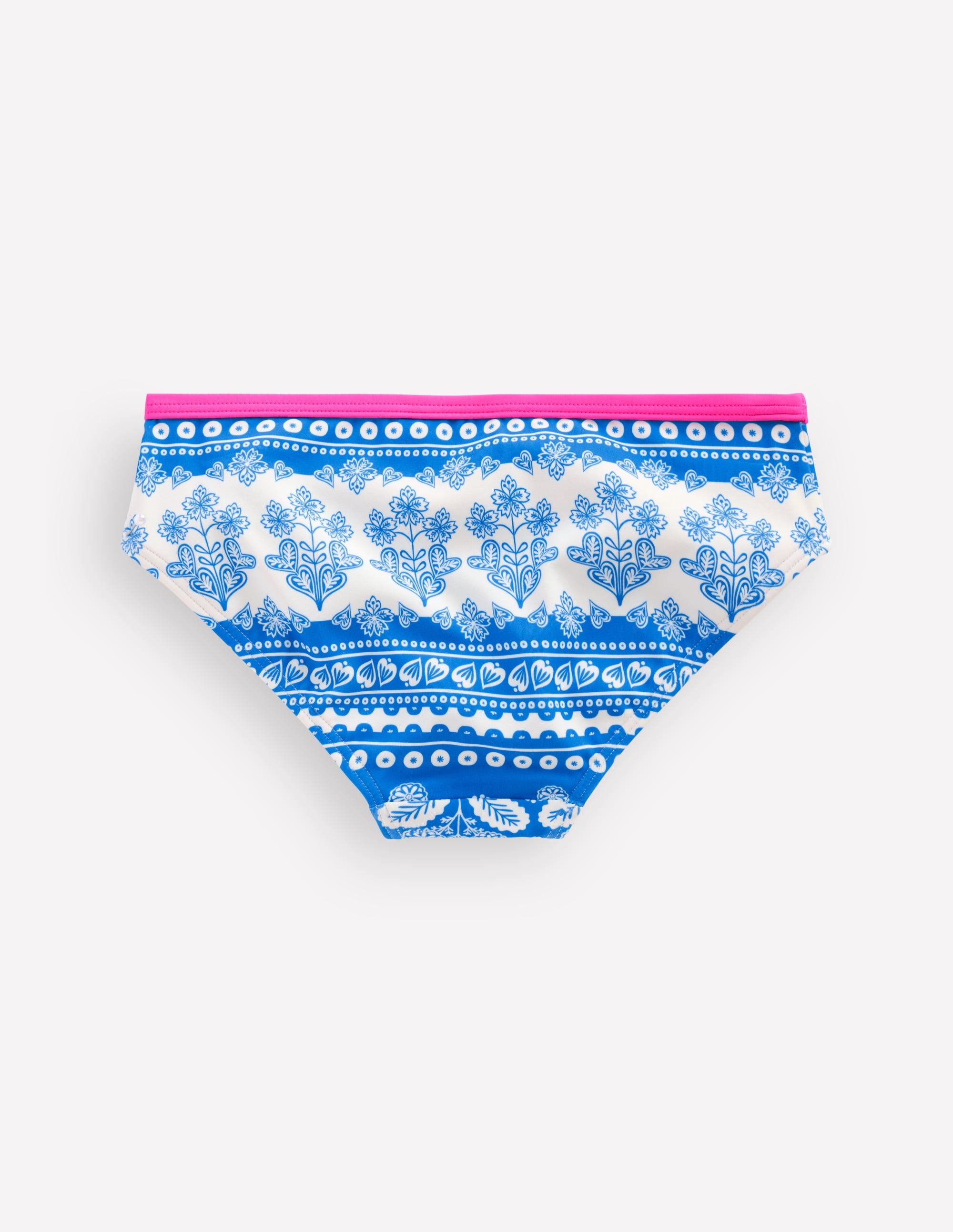 Gemusterte Bikinihose-Azurblau Holzblock - Image 2