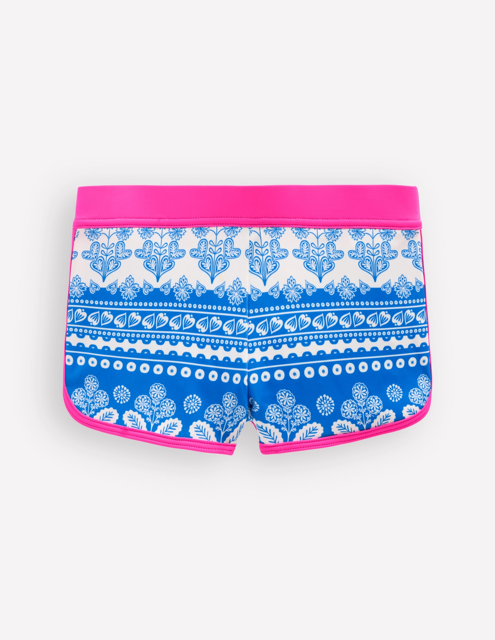 Gemusterte Badeshorts-Azurblau Holzblock - Image 1