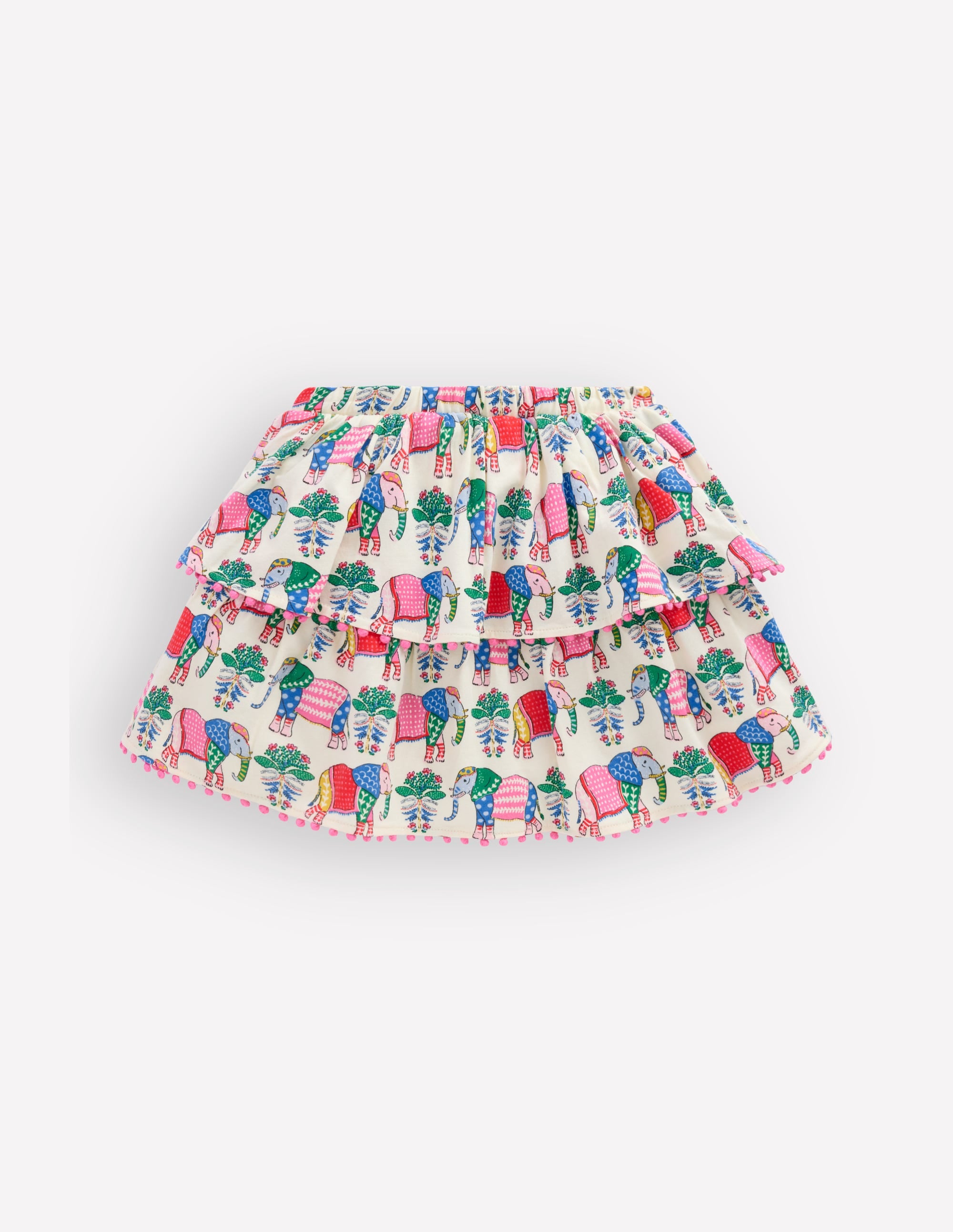 Jersey-Skort mit Rüschen-Bunt Elefant Holzblock - Image 2
