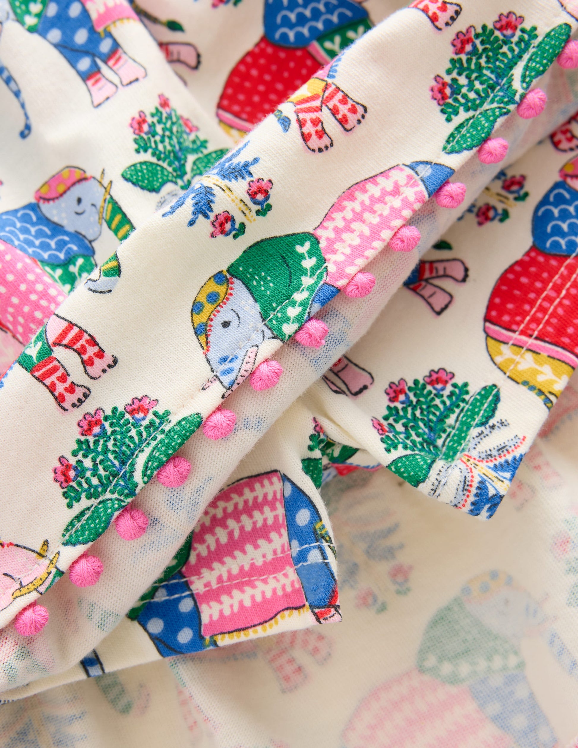 Jersey-Skort mit Rüschen-Bunt Elefant Holzblock-3