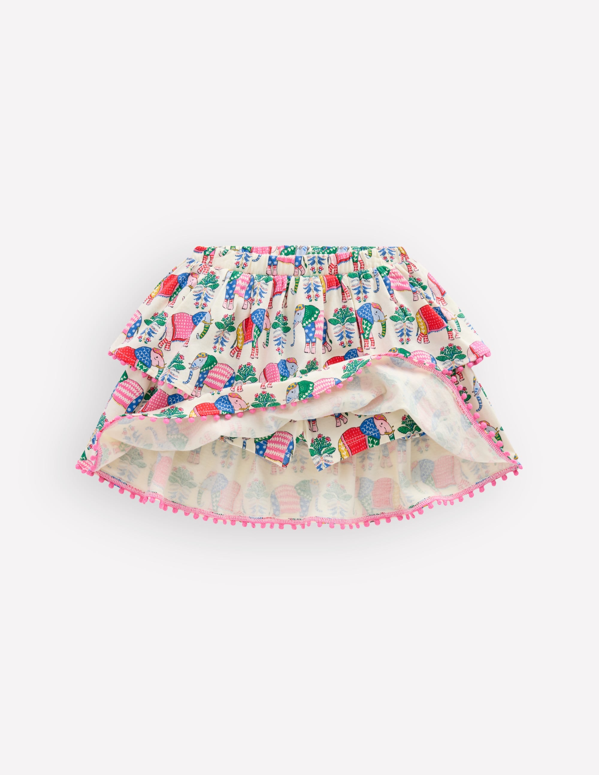 Jersey-Skort mit Rüschen-Bunt Elefant Holzblock - Image 4