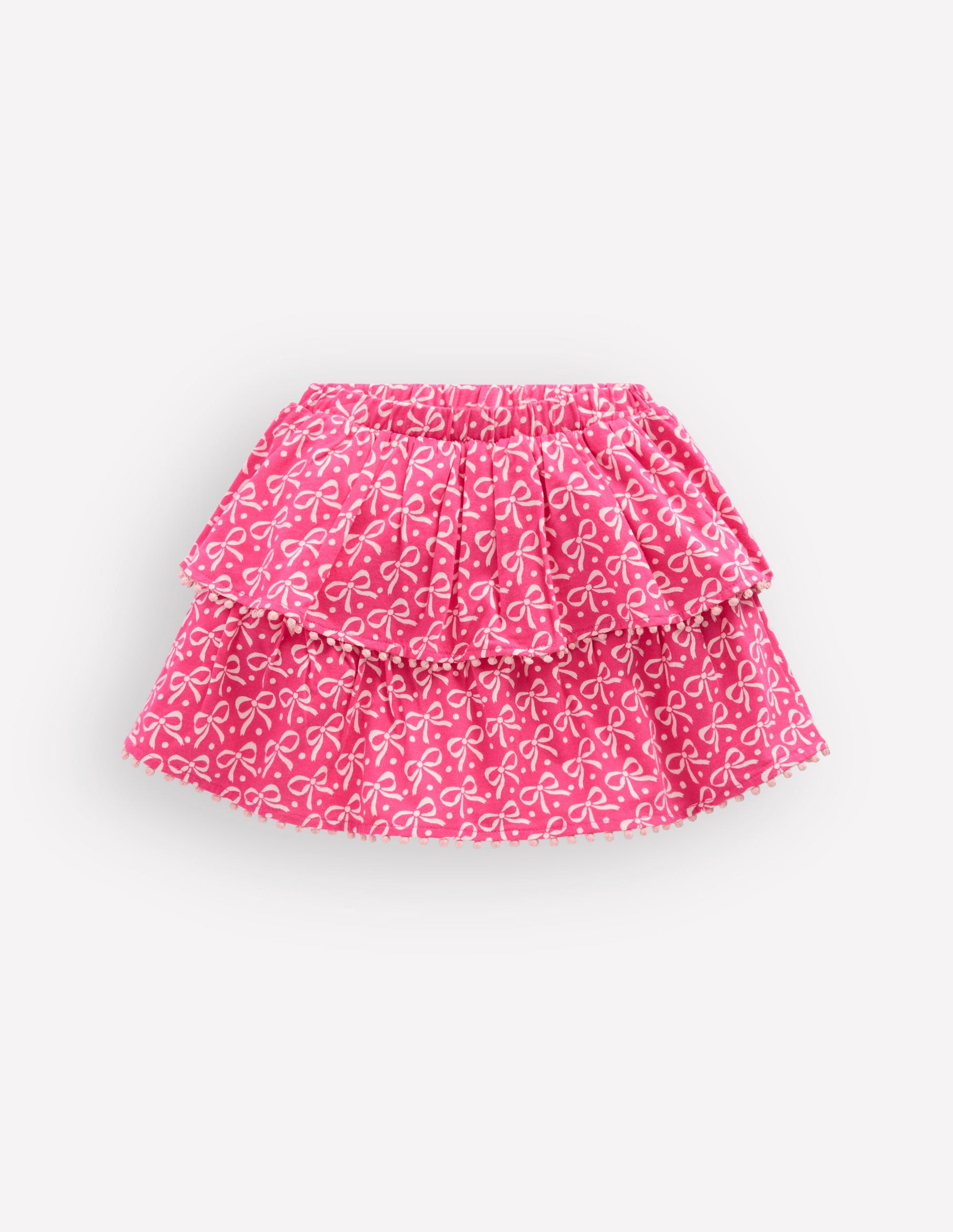 Jersey-Skort mit Rüschen-Rosa Schleife-1