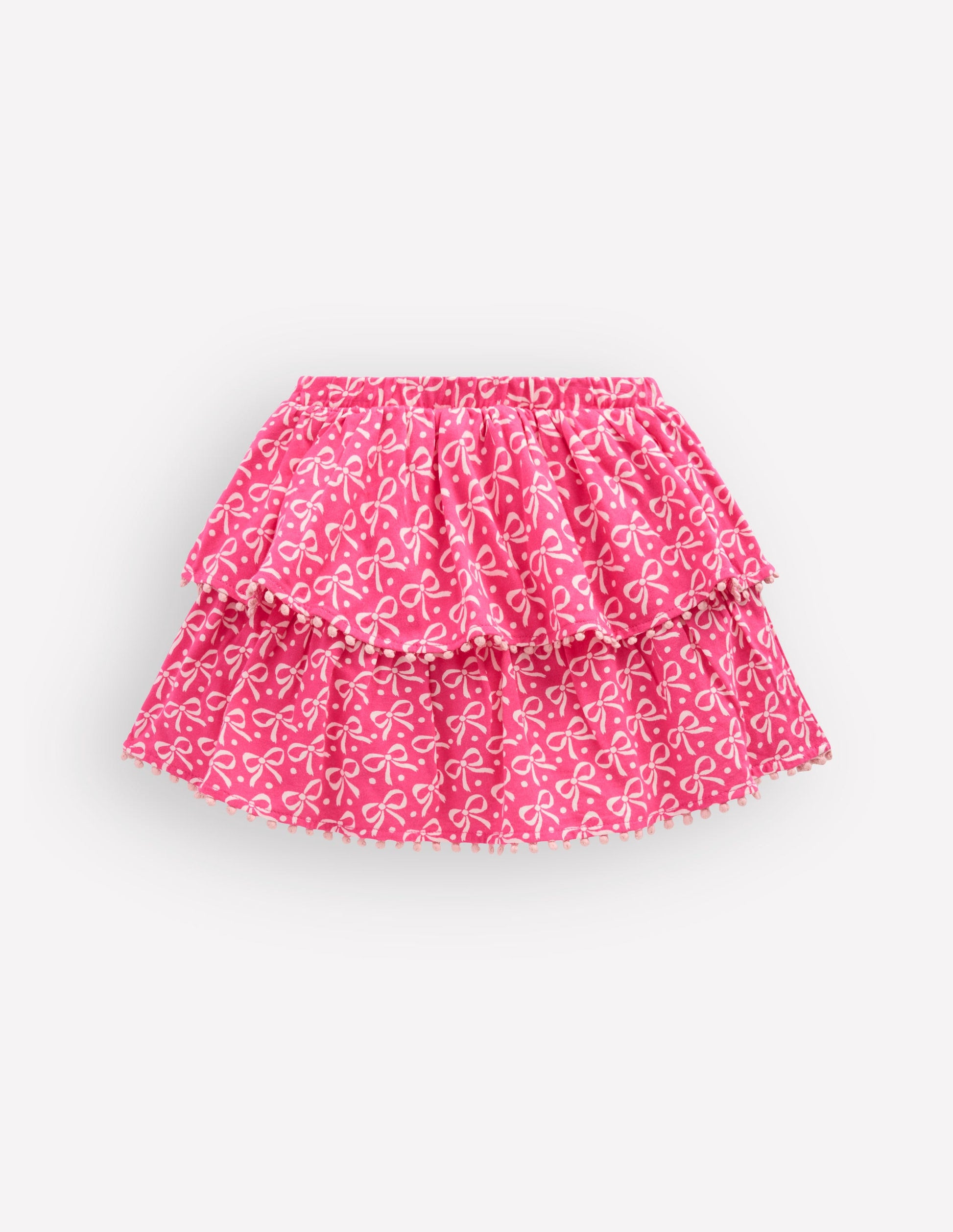 Jersey-Skort mit Rüschen-Rosa Schleife-2