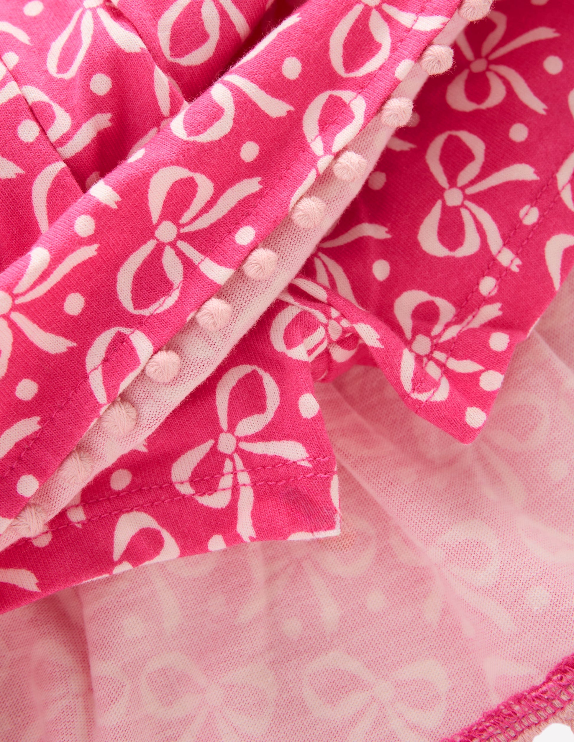 Jersey-Skort mit Rüschen-Rosa Schleife-3