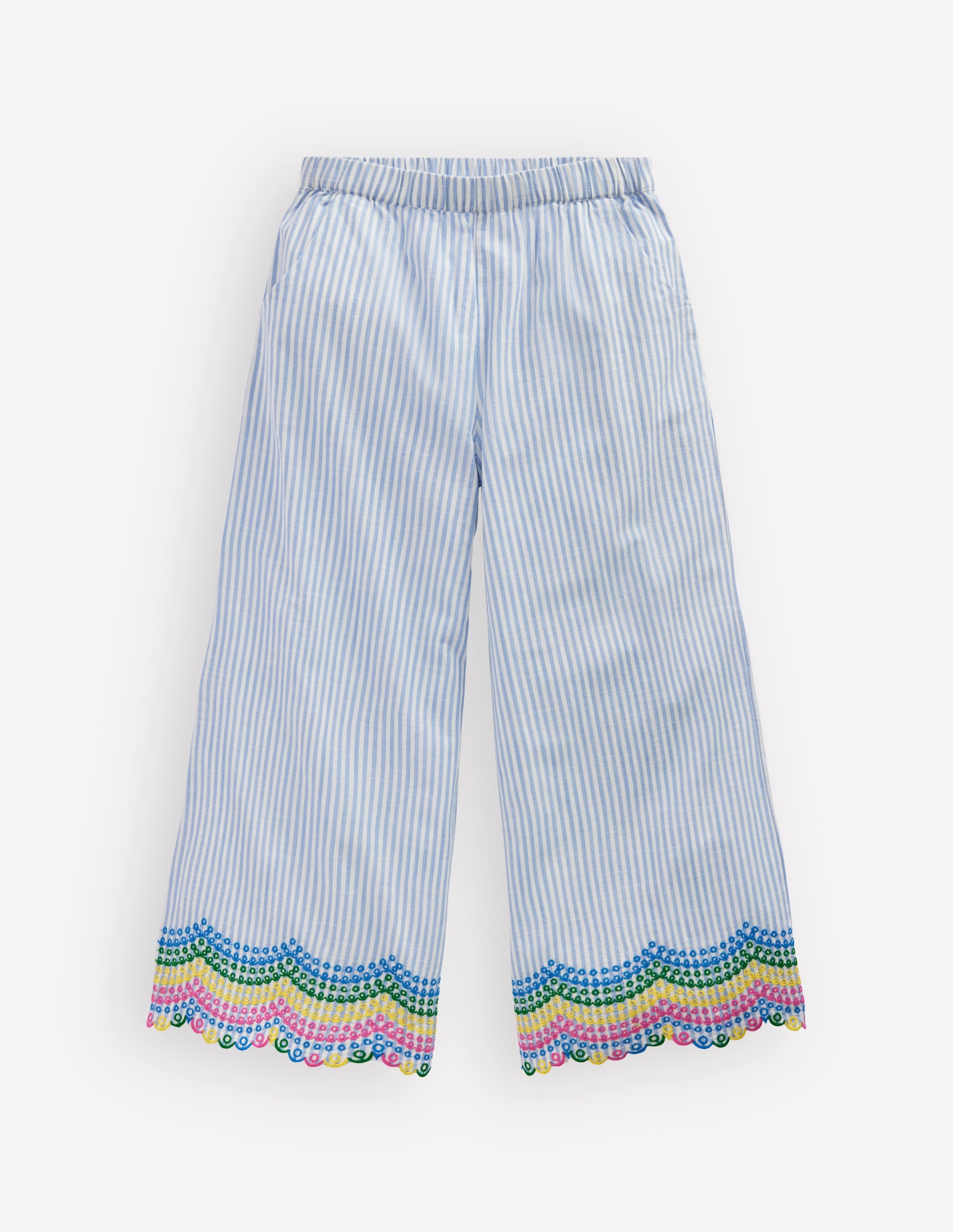 Hose mit Muschelsaum-Blau Drillich Regenbogen - Image 2