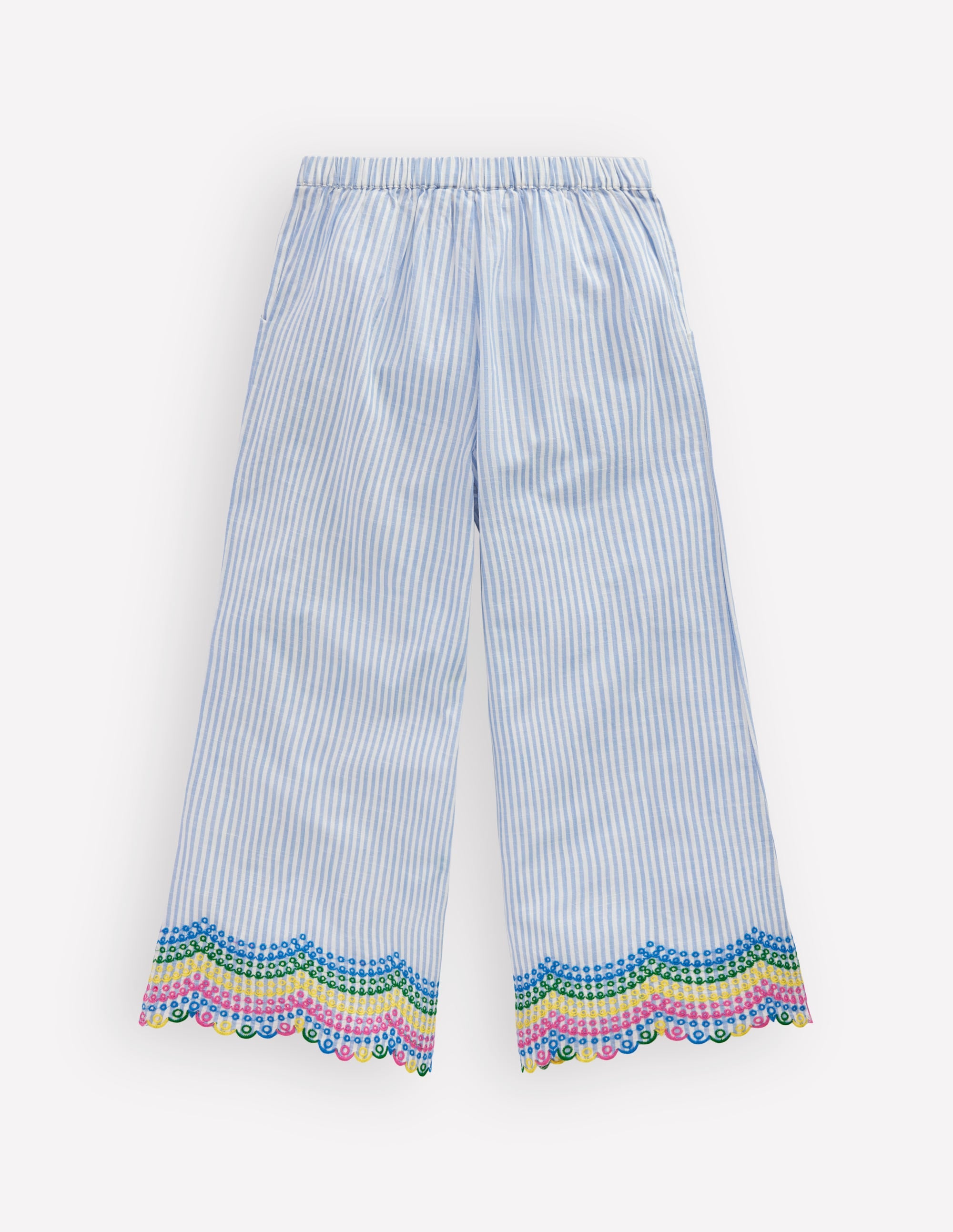 Hose mit Muschelsaum-Blau Drillich Regenbogen - Image 3