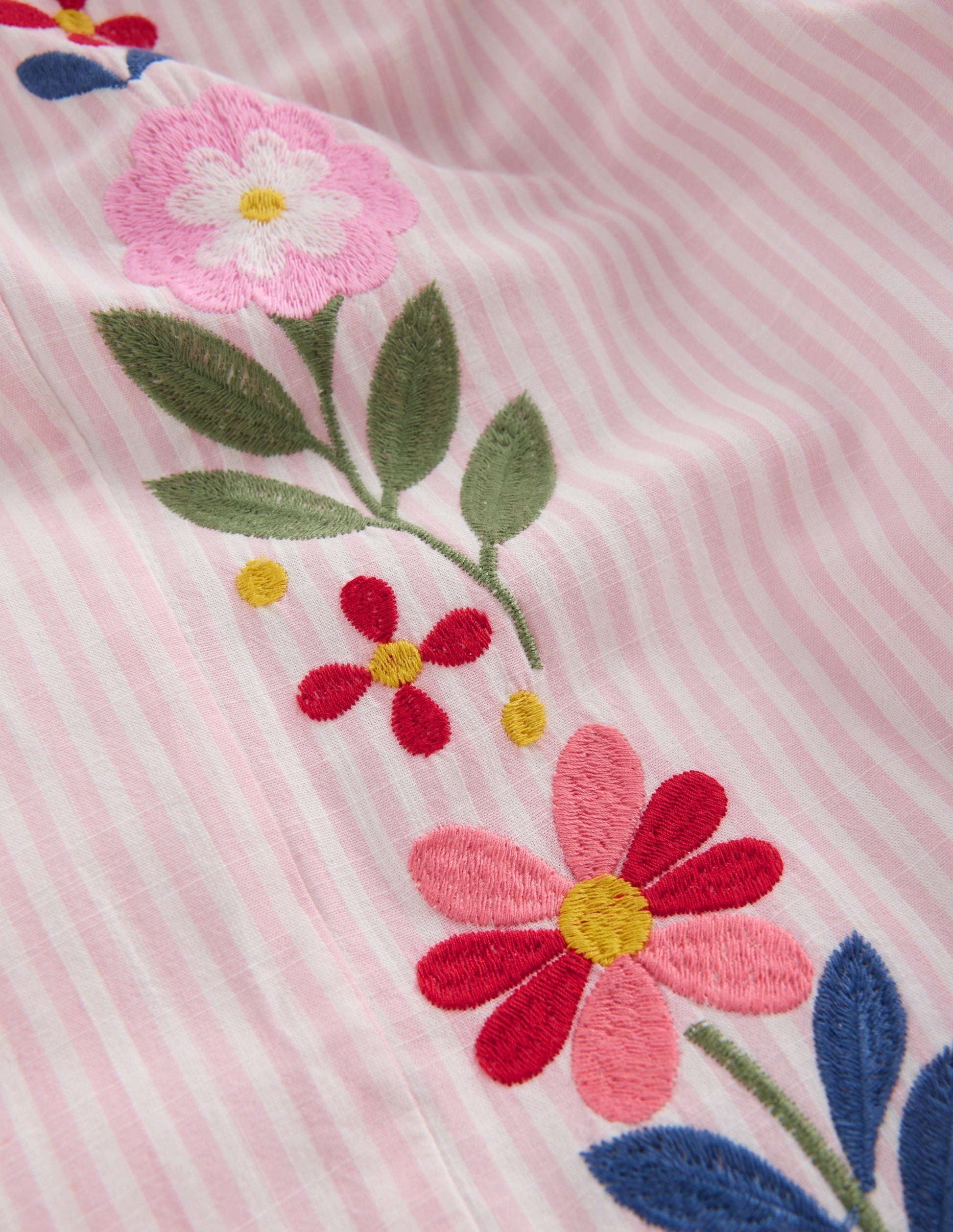 Hose mit Muschelsaum-Kreiderosa/Naturweiß Blumenmuster-4