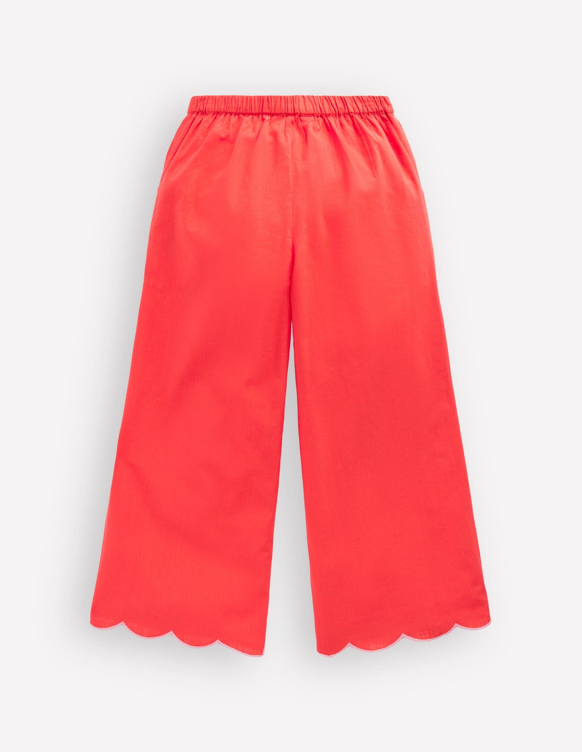 Hose mit Muschelsaum-Intensives Rot Neonstickerei-2