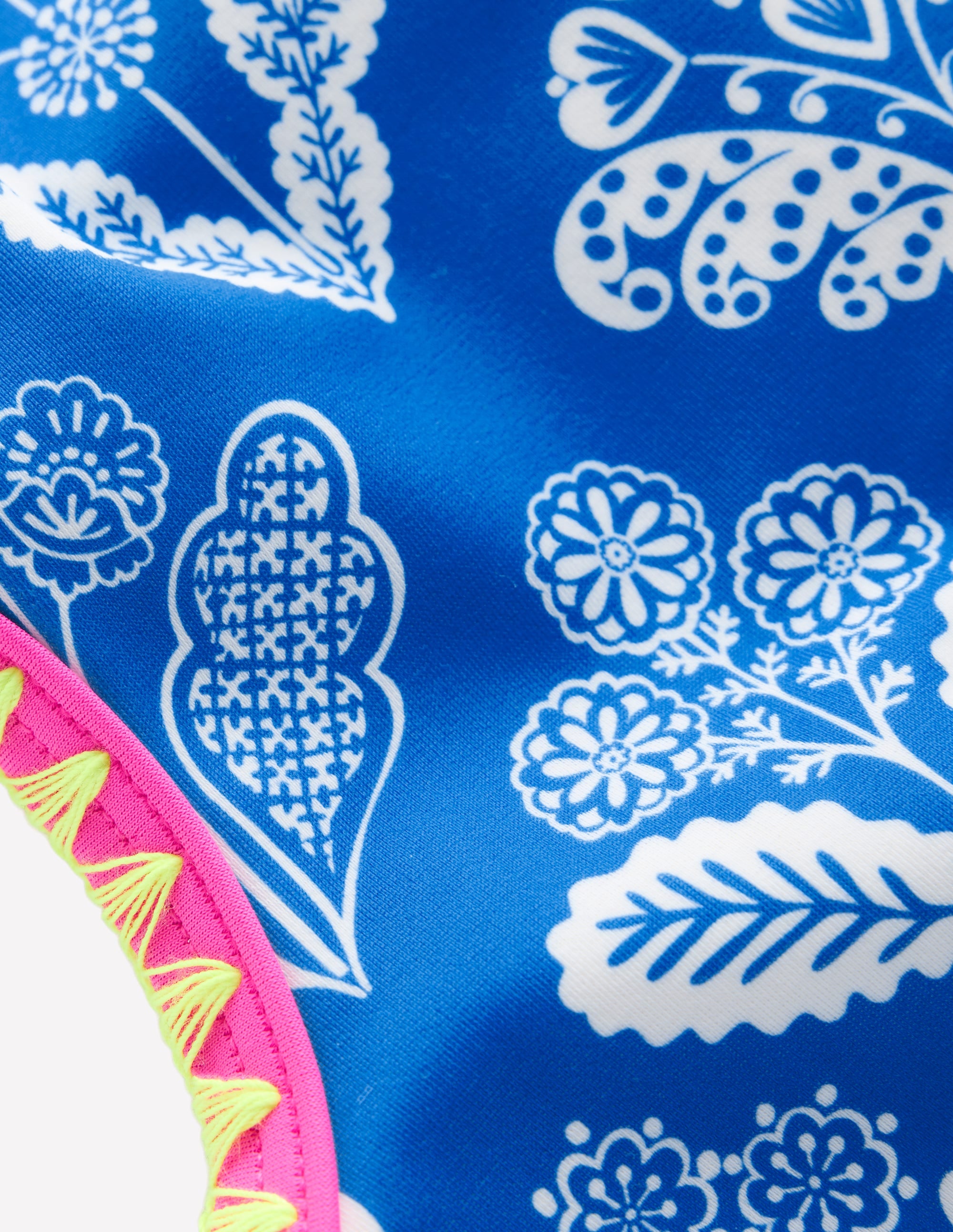 Maillot de bain à découpes-Motif xylographique bleu martin-pêcheur - Image 3