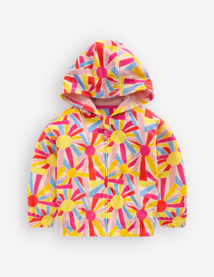 Lockerer Frottee-Kapuzenpullover-Naturweiß Sonnen