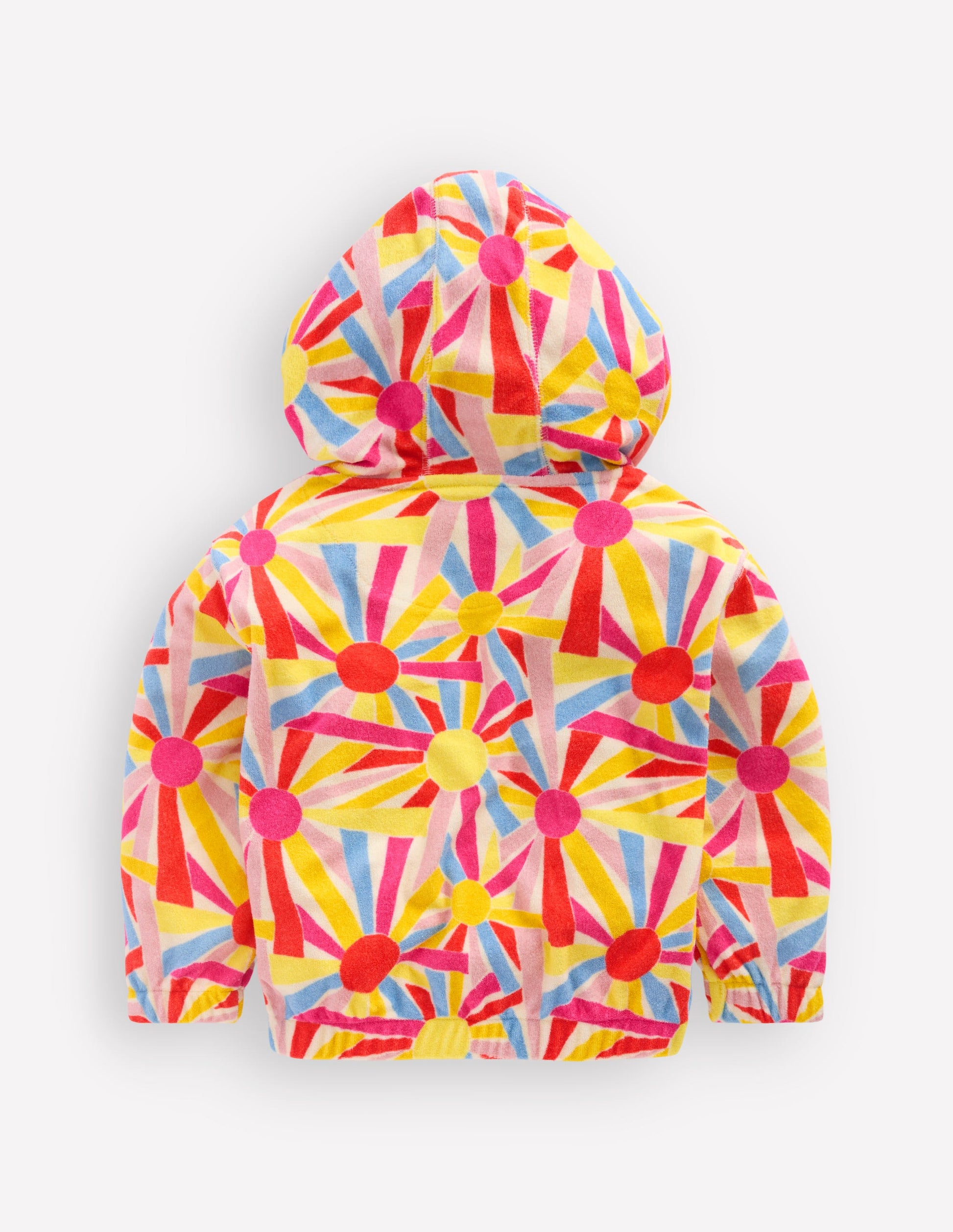 Lockerer Frottee-Kapuzenpullover-Naturweiß Sonnen-3