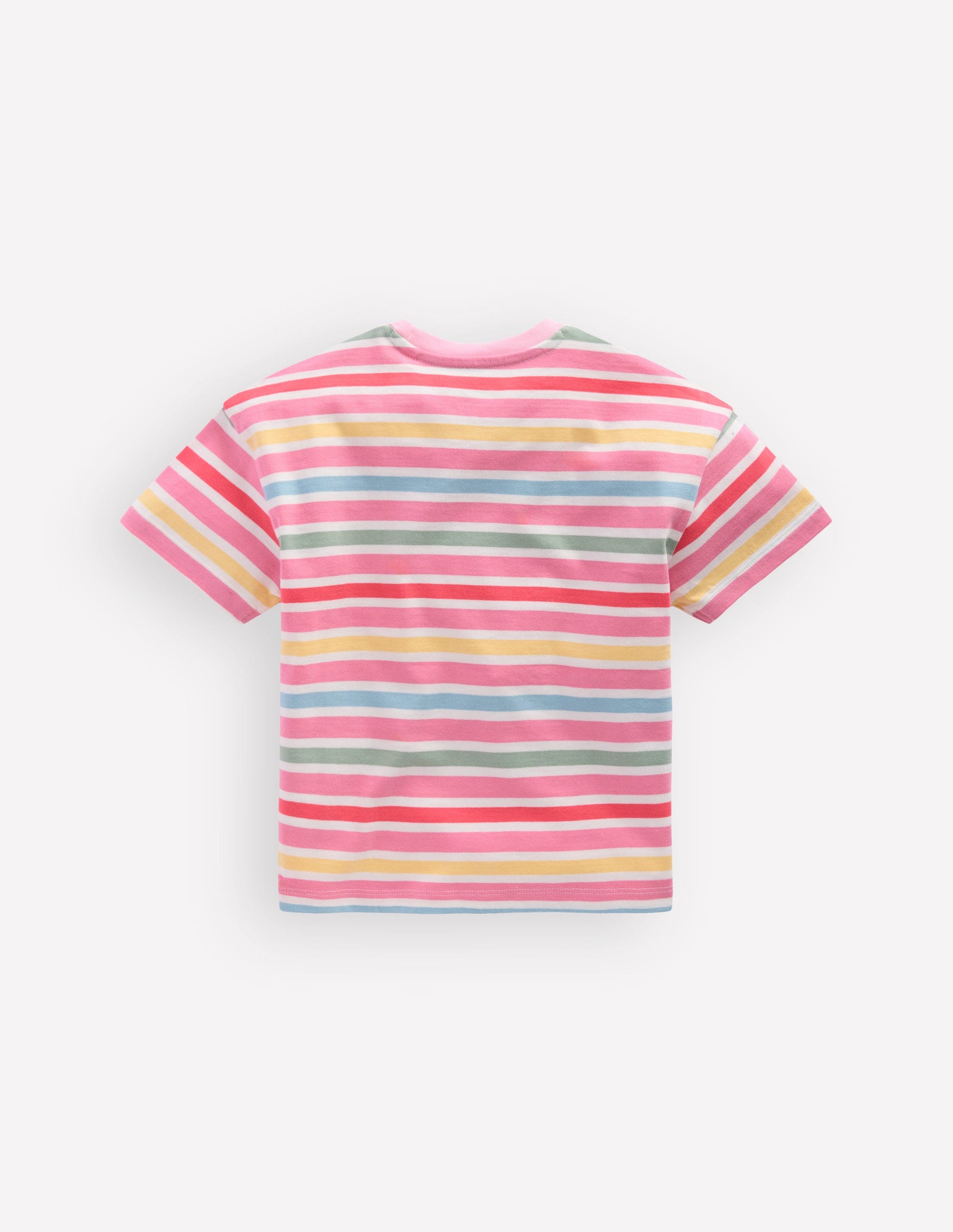 Lockeres Breton-T-Shirt-Ackerbohnengrün/Pink, Gestreift-3