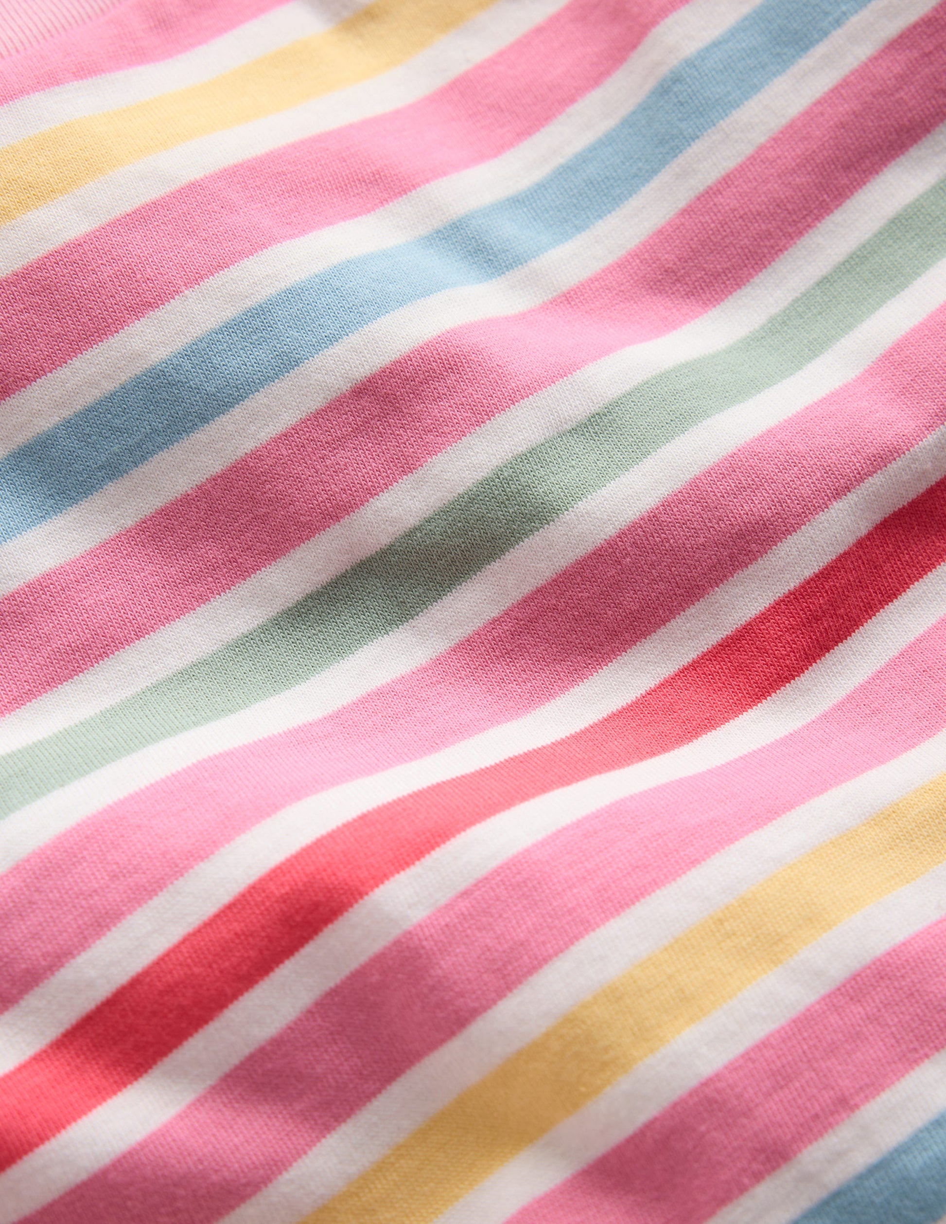 Lockeres Breton-T-Shirt-Ackerbohnengrün/Pink, Gestreift-4