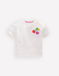 T-shirt imprimé à manches courtes-Cerises ivoire tendre