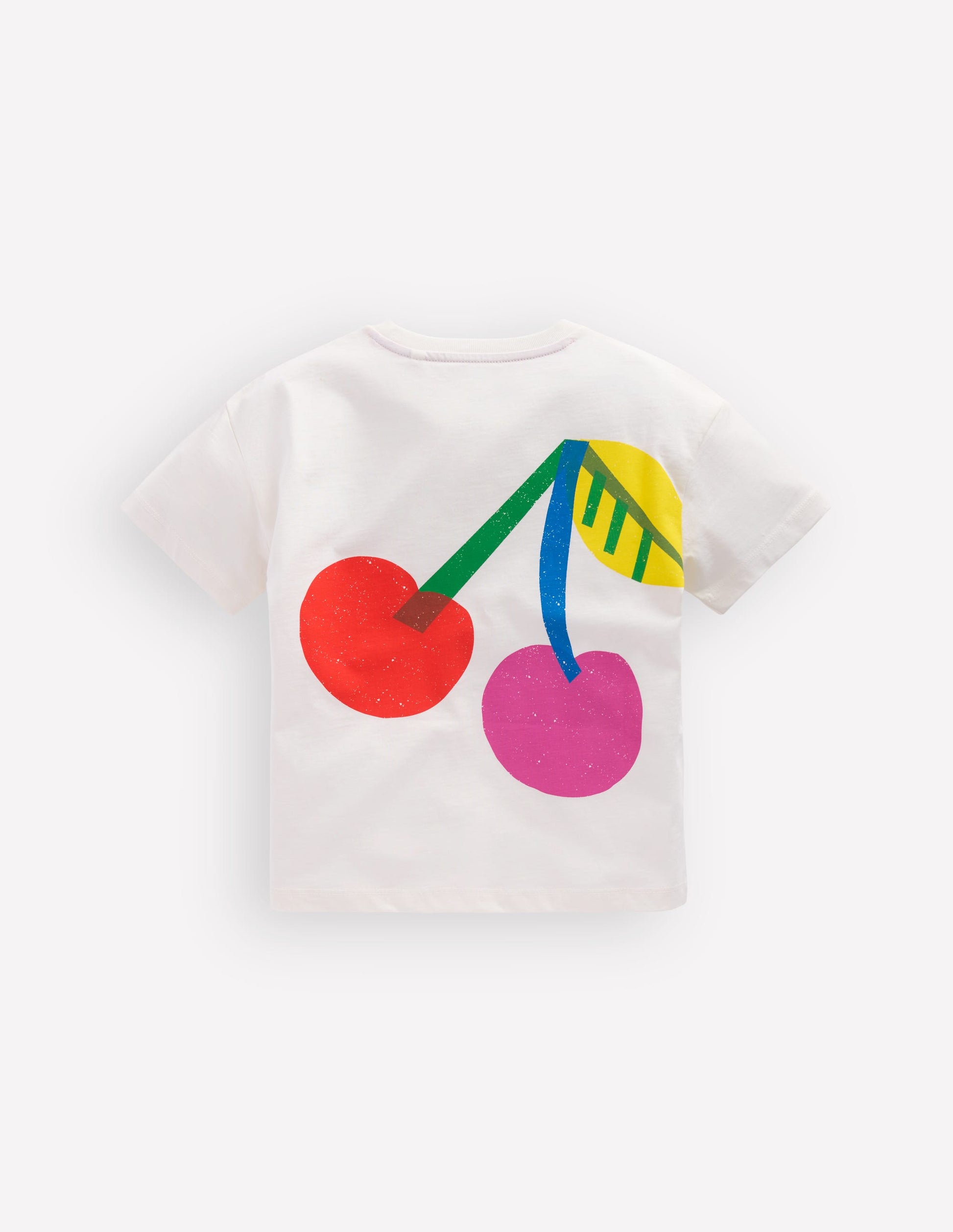 T-Shirt mit Druck-Sanftes Naturweiß Kirschen-3