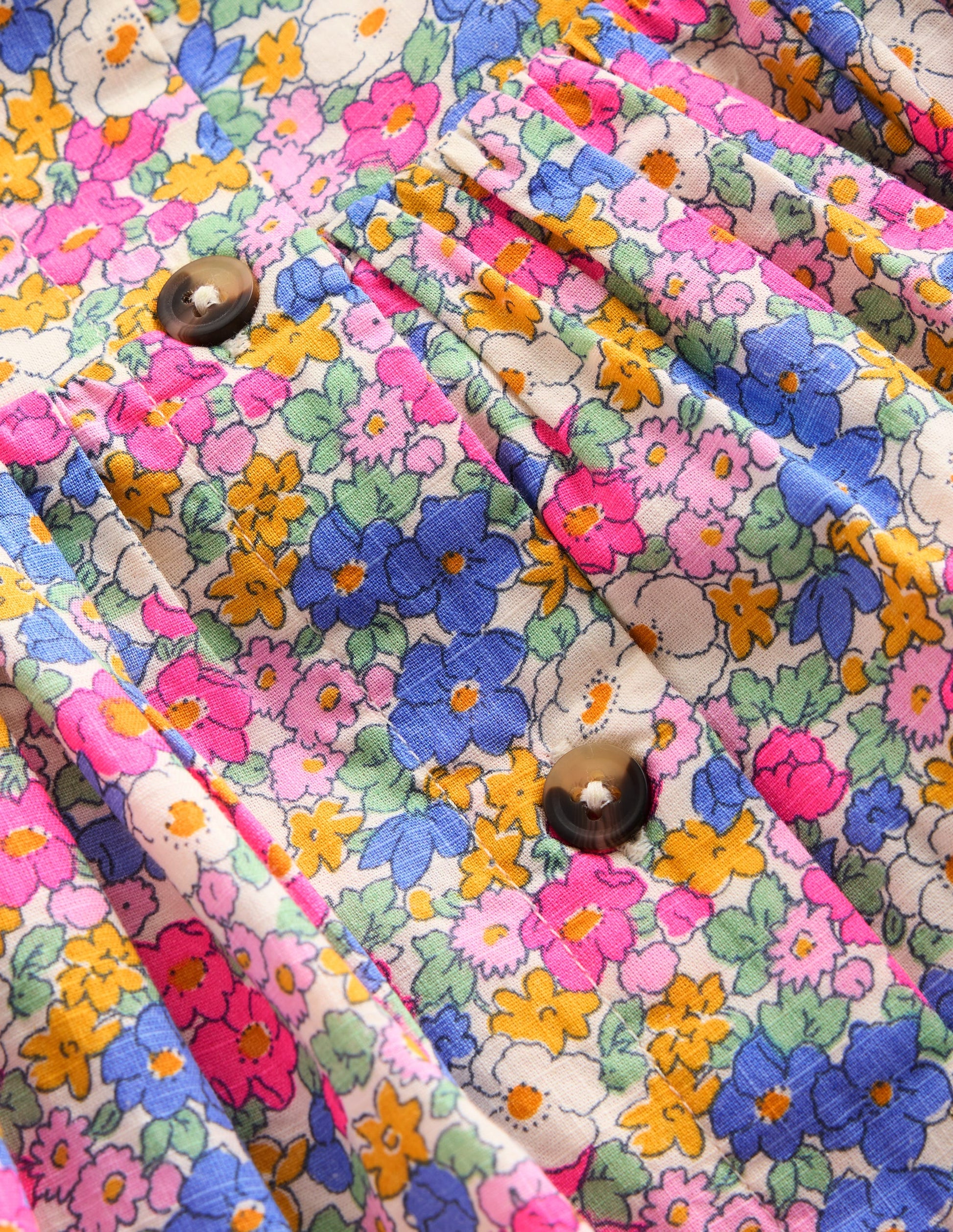 Remy Kleid mit durchgehender Knopfleiste-Rosa, Filigranes Blumenmuster-3