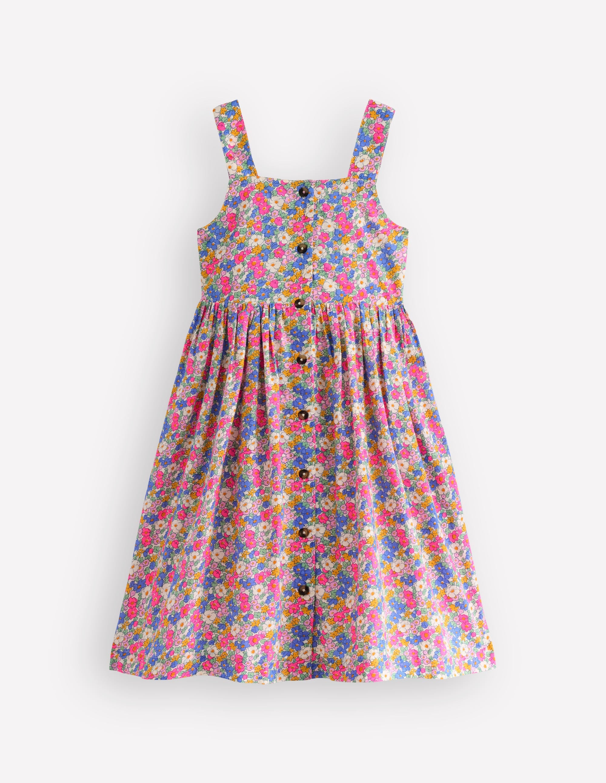 Remy Kleid mit durchgehender Knopfleiste-Rosa, Filigranes Blumenmuster - Image 1