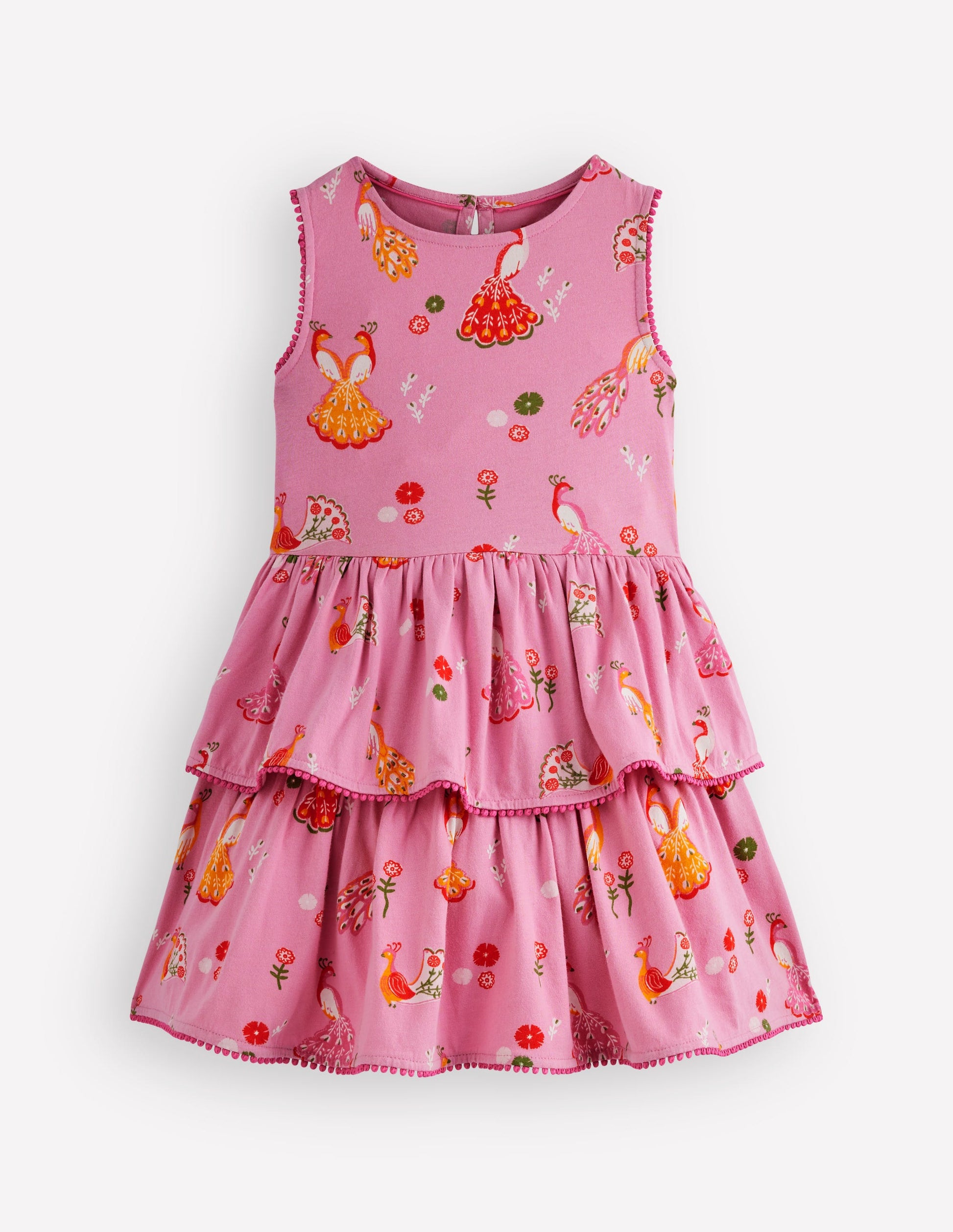 Gestuftes Jersey-Sommerkleid-Pfau-1