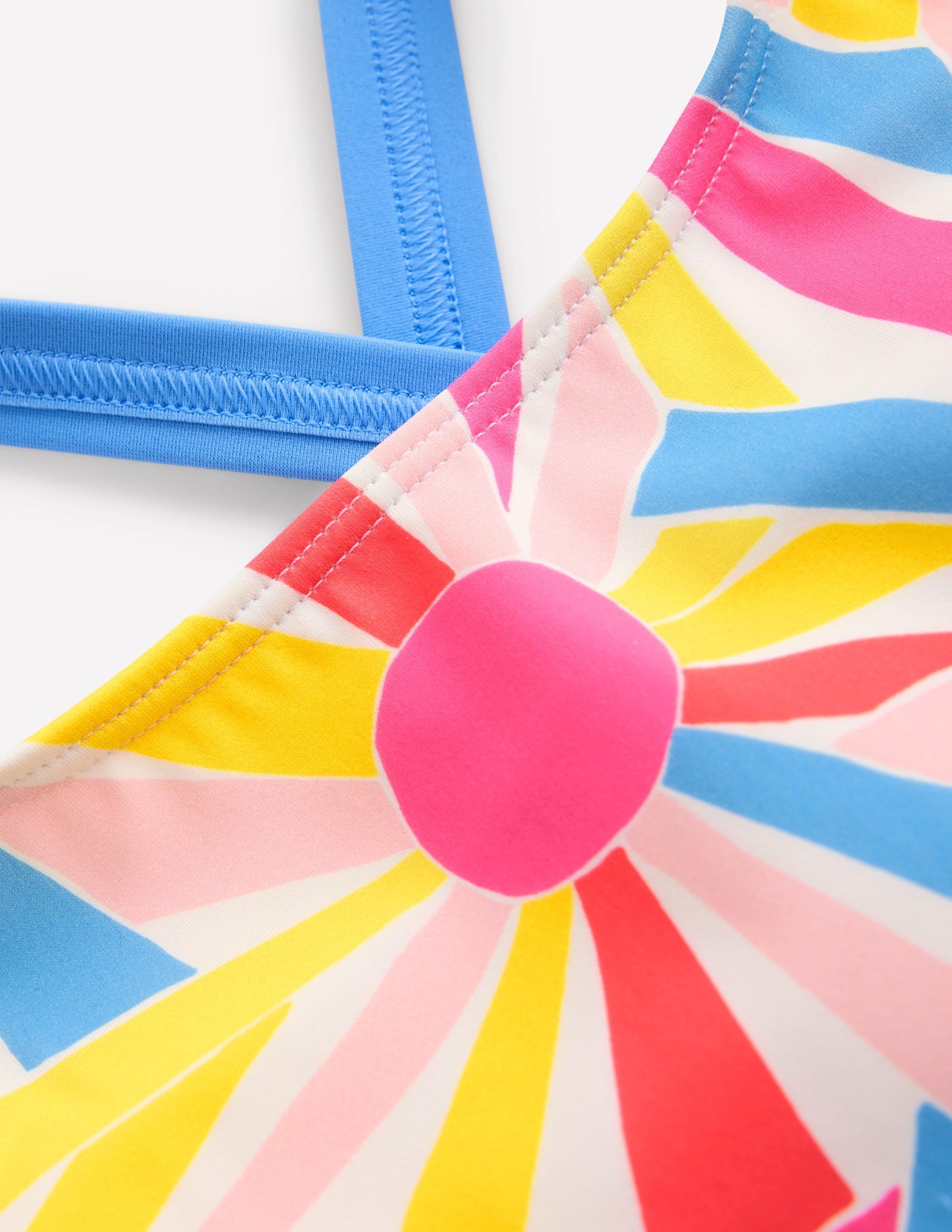 Maillot de bain imprimé croisé dans le dos-Motif Sunburst ivoire - Image 5
