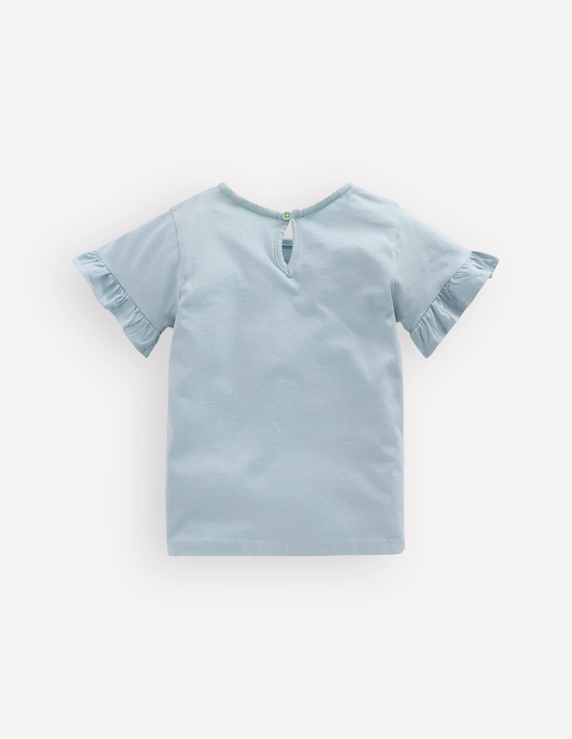 Hübsches T-Shirt mit Rüschen-Nebelblau Flamingos - Image 2