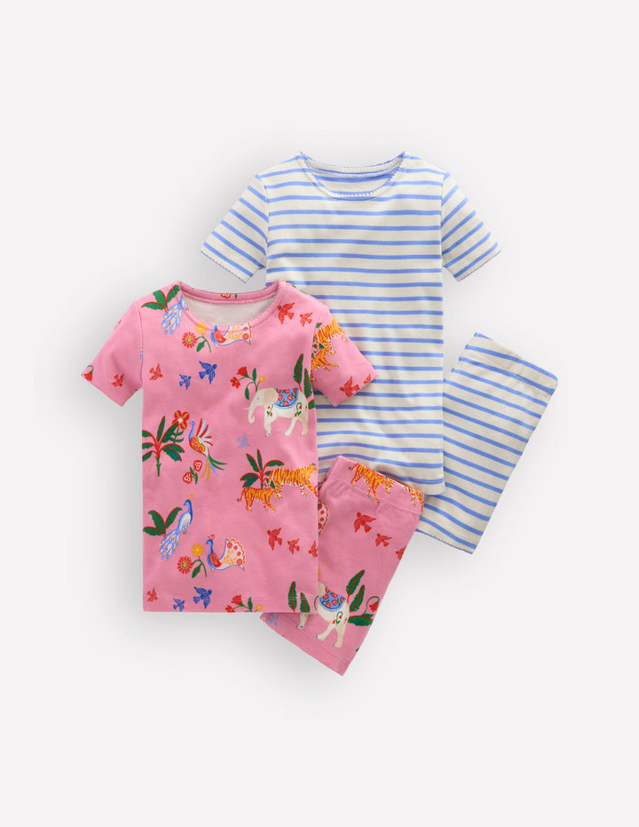 Kurze Schlafanzüge im Doppelpack-Rosa, Einhorn