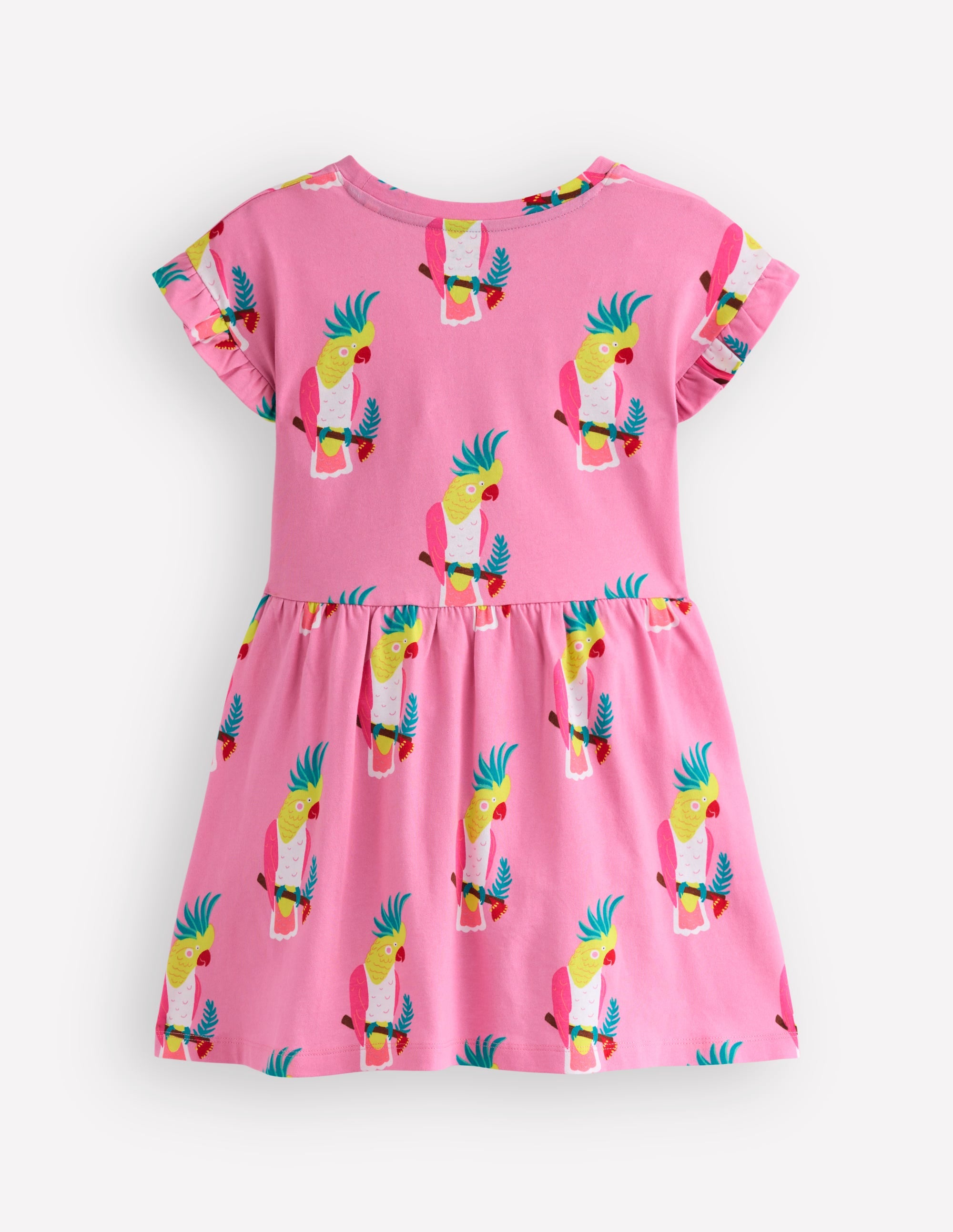 T-Shirt-Kleid aus Jersey-Flamingorosa Tropischer Vogel - Image 4