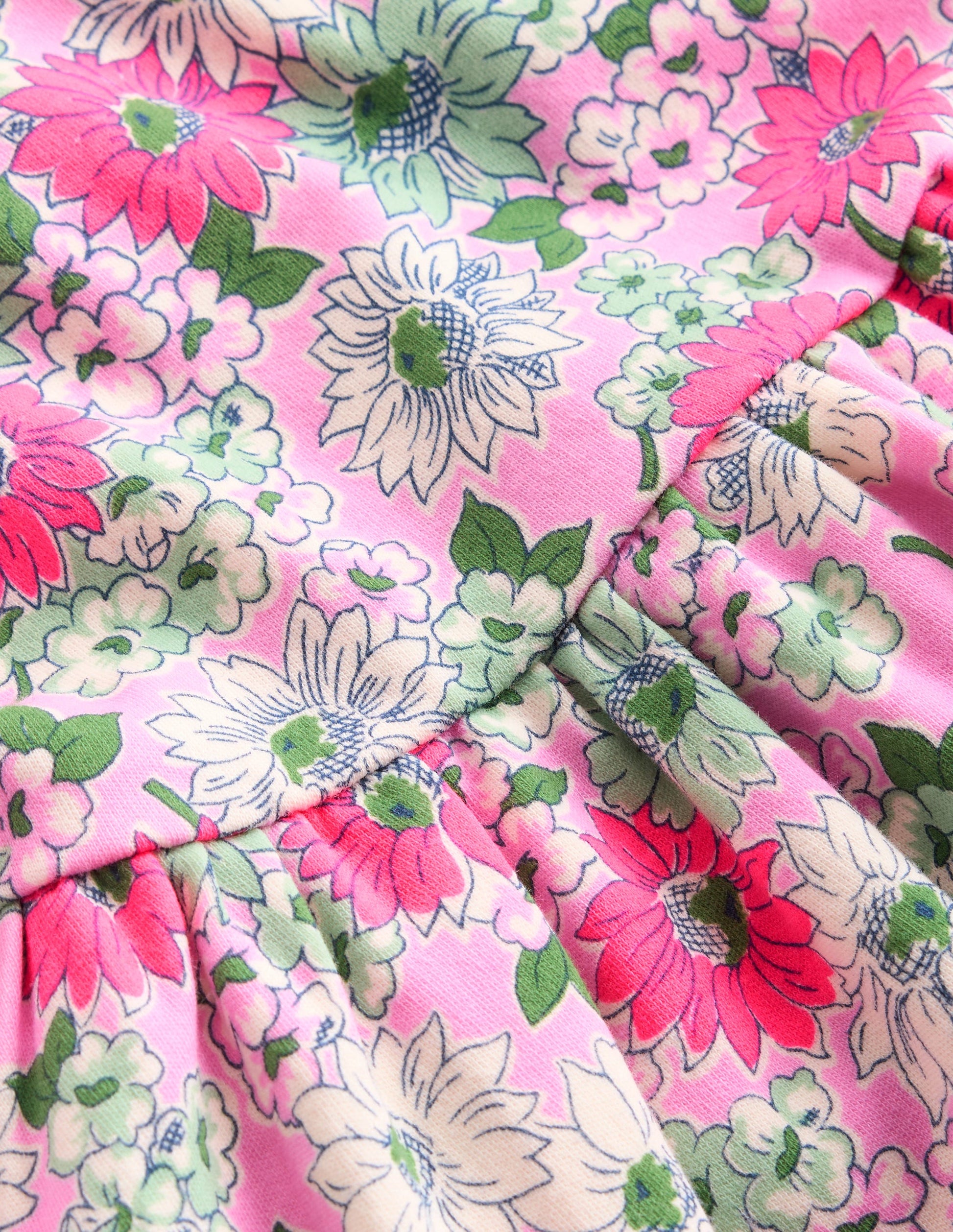 Tellerkleid aus Jersey-Pink Geblümt-7
