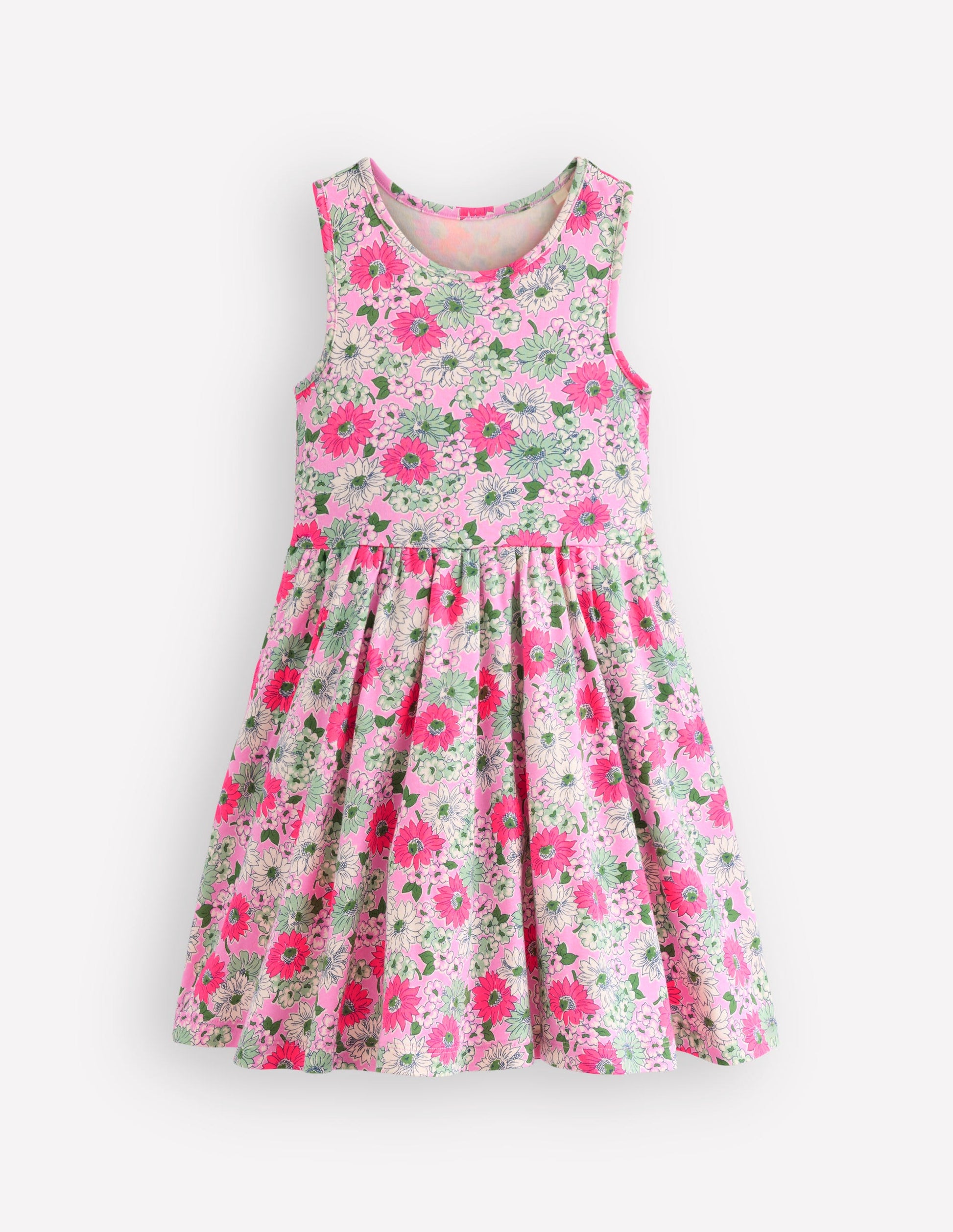 Tellerkleid aus Jersey-Pink Geblümt-5