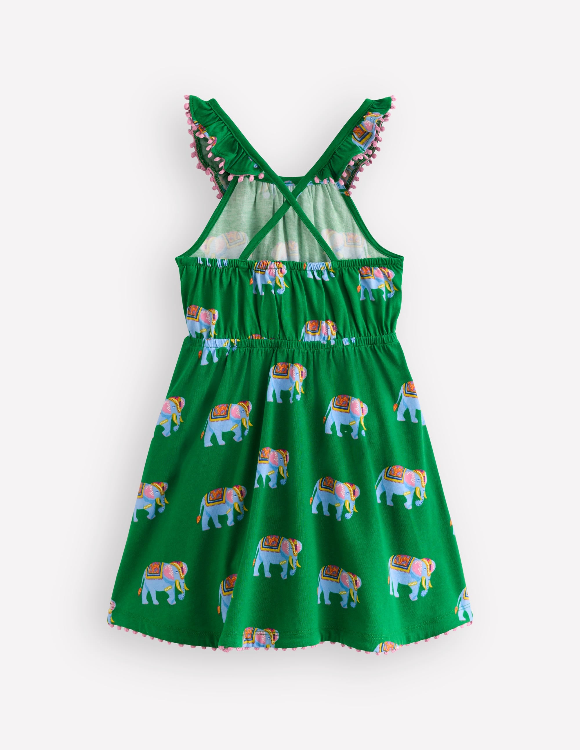 Kleid mit Rüschenausschnitt-Highland-Grün Elefanten - Image 3