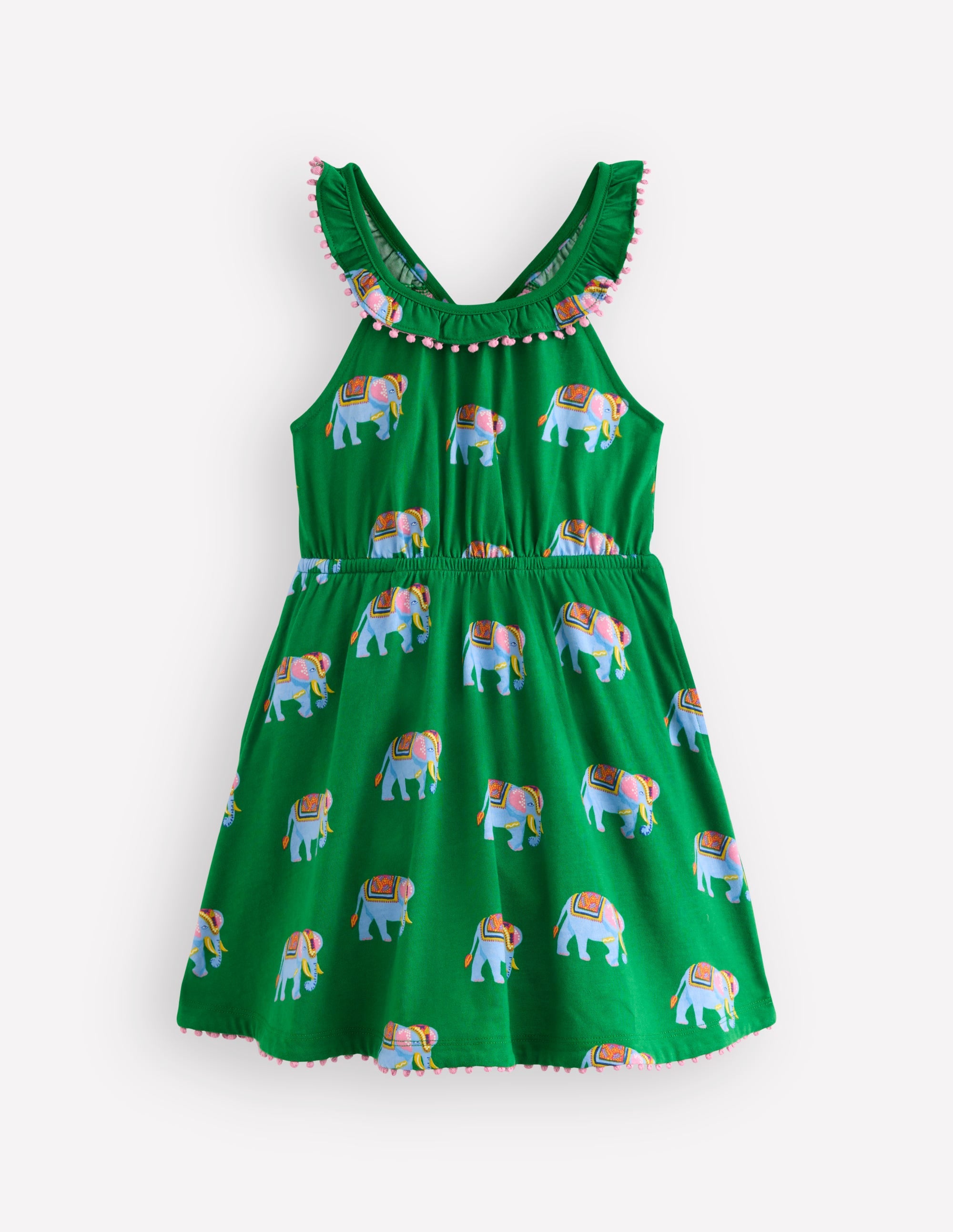 Kleid mit Rüschenausschnitt-Highland-Grün Elefanten - Image 2
