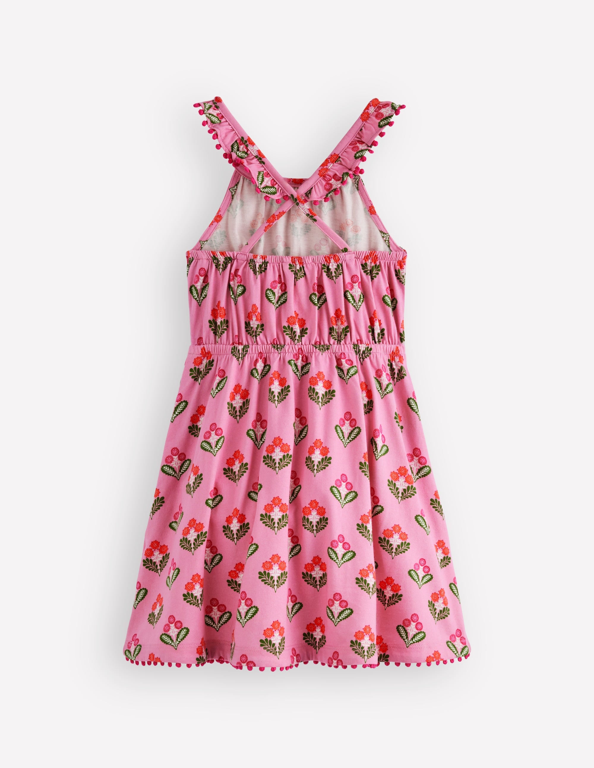 Robe à col volanté et détails-Rose formica, motif Block Floral - Image 3