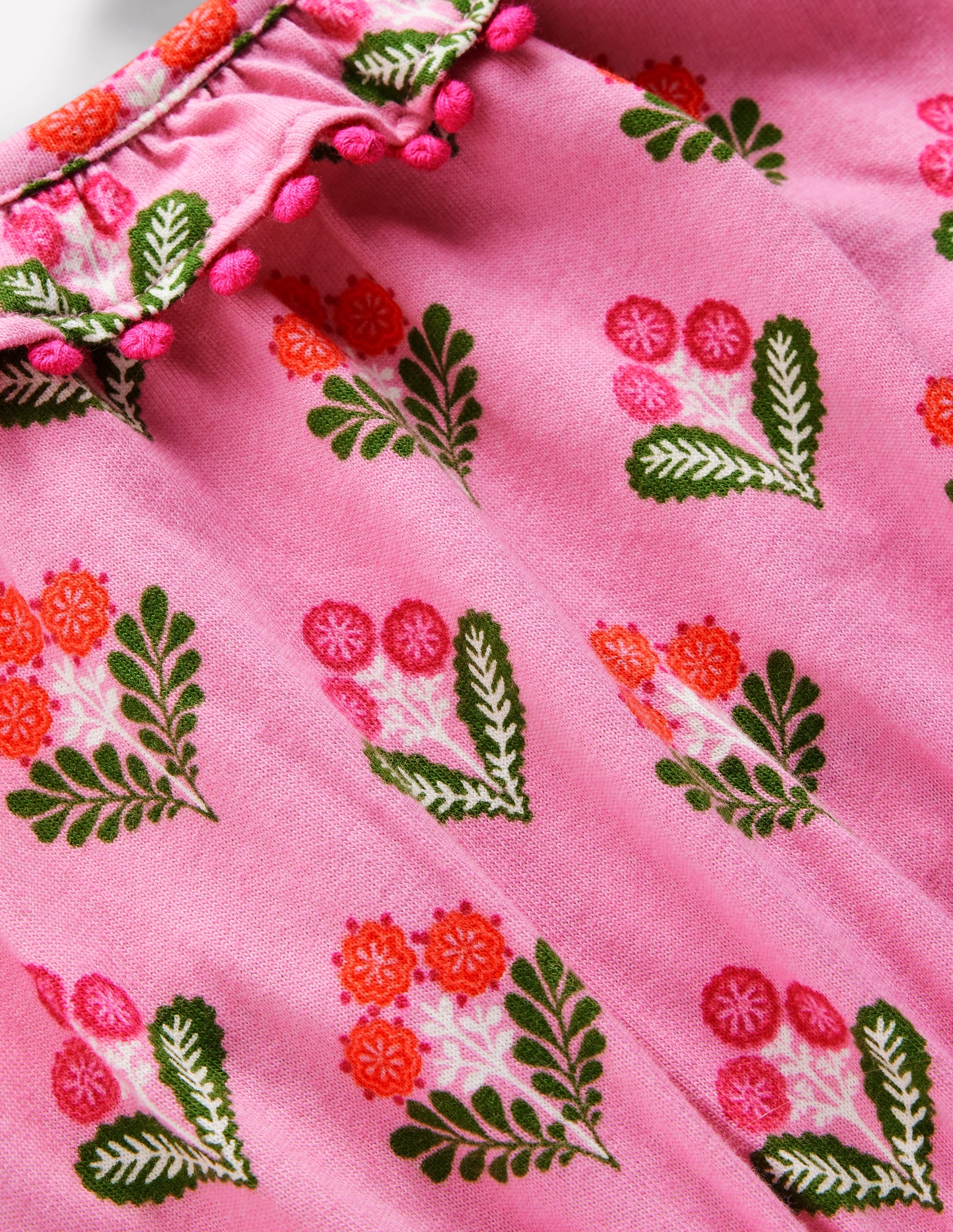 Robe à col volanté et détails-Rose formica, motif Block Floral - Image 4