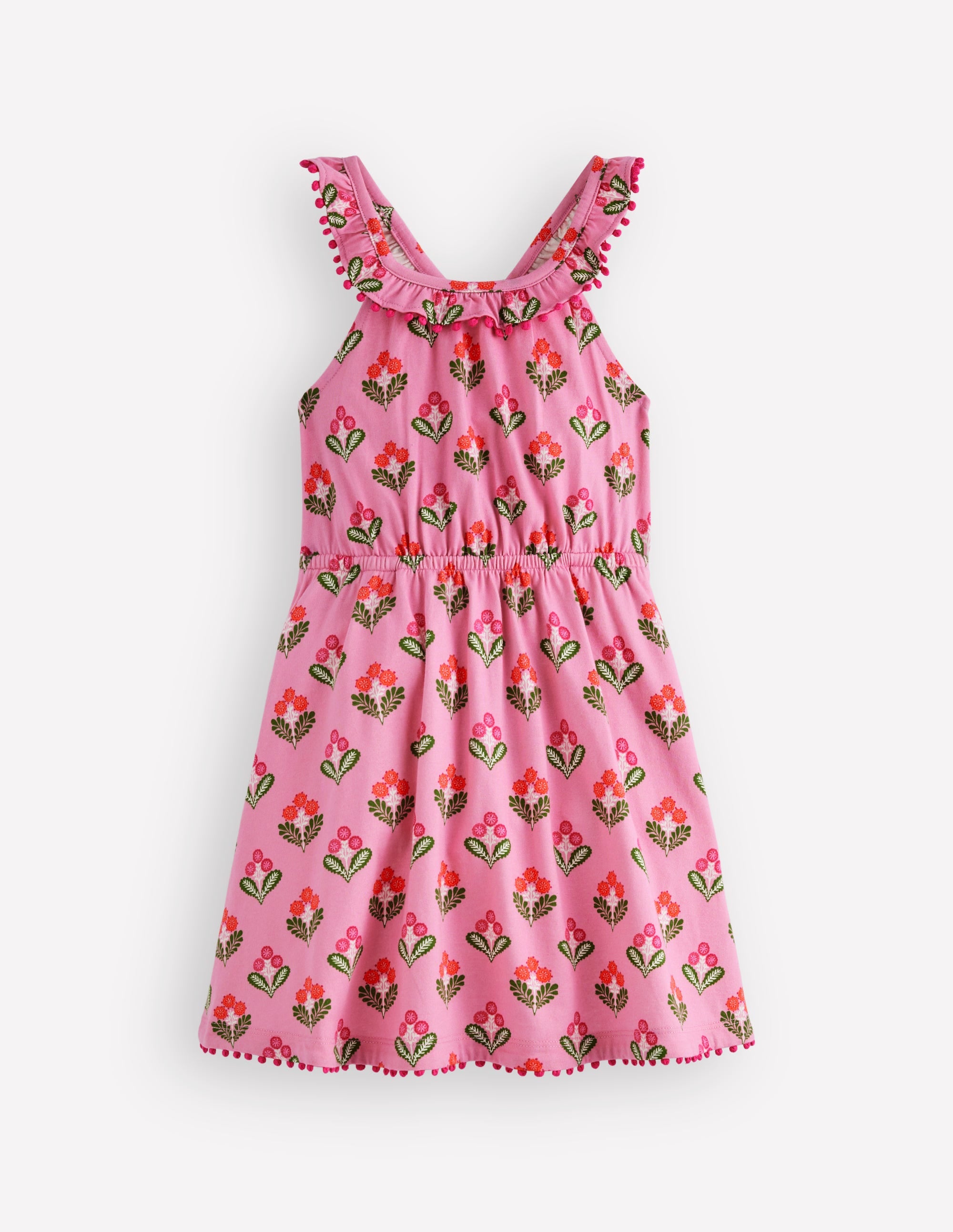 Robe à col volanté et détails-Rose formica, motif Block Floral - Image 2