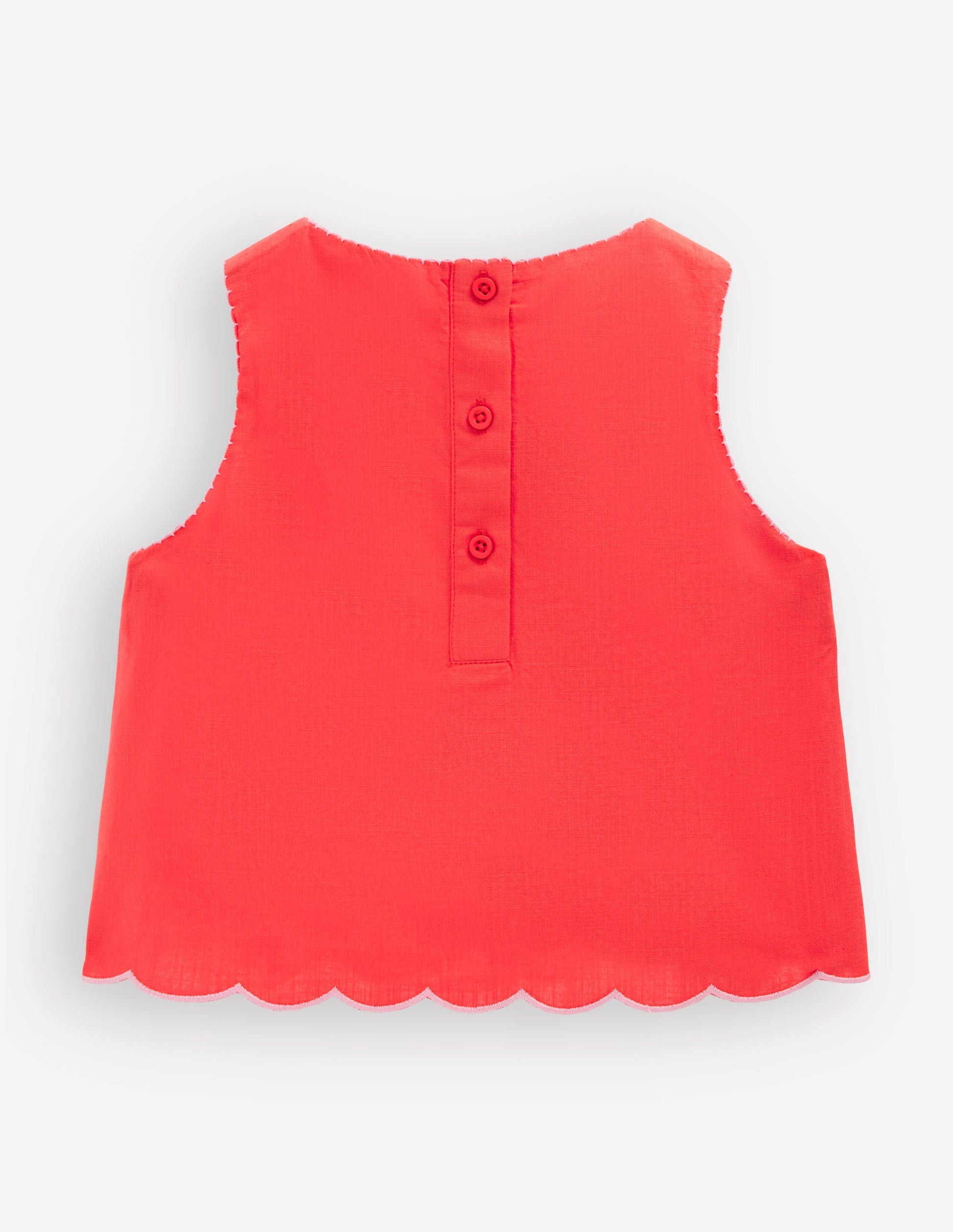 Débardeur tissé-Broderie rouge fluo épicé-2