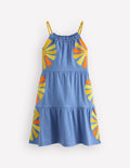 Enola Jerseykleid mit Applikation-Salzblau Sonnenstrahlen