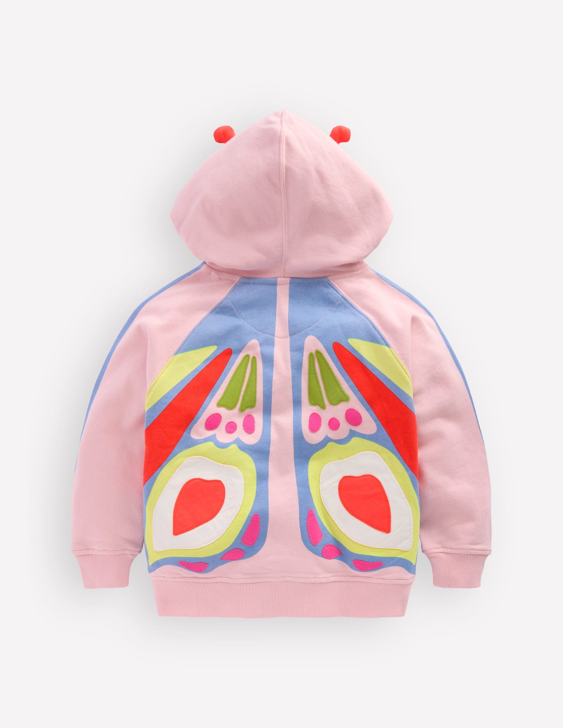 Origineller, lockerer Kapuzenpullover-Rosa Schmetterling-2