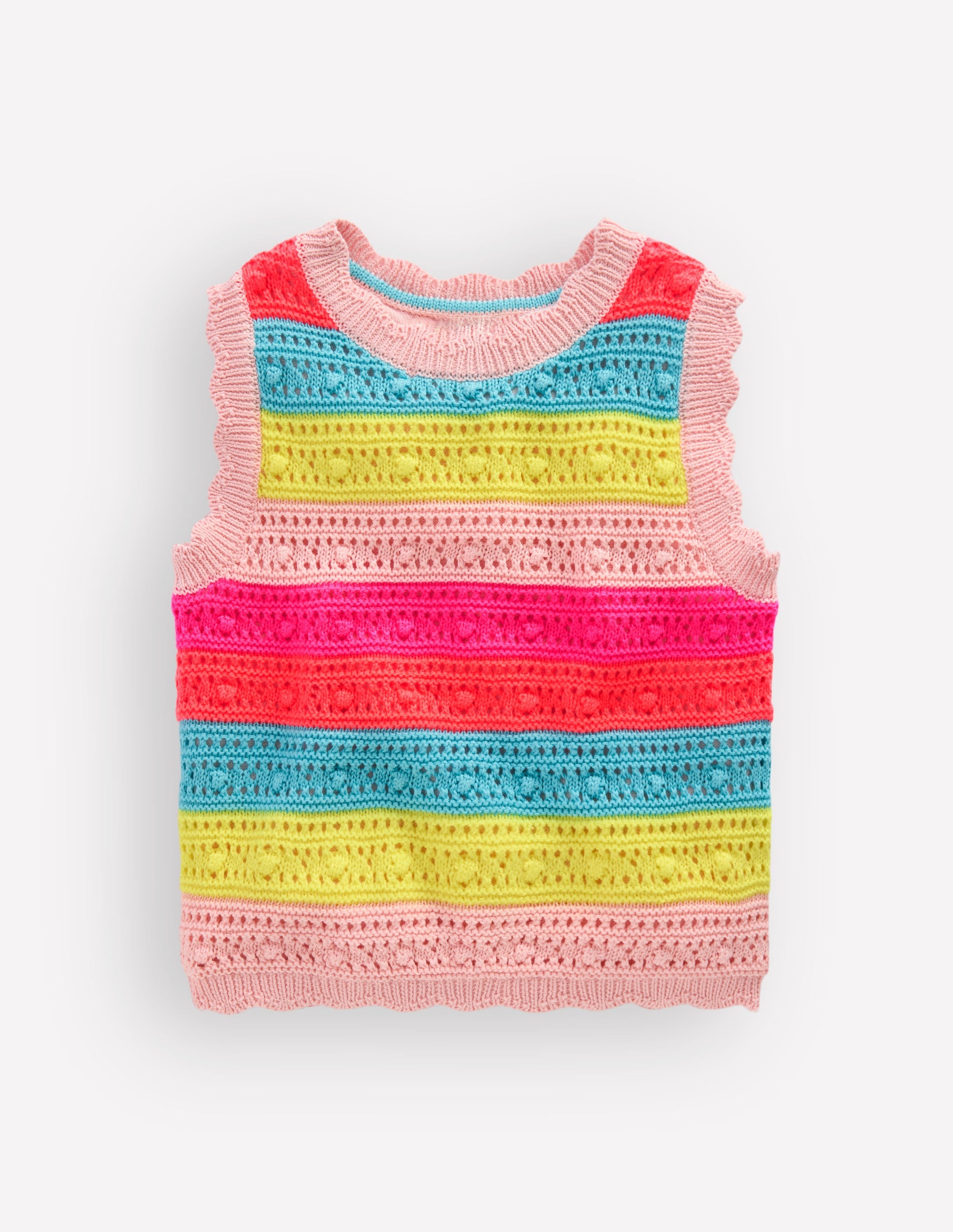 Débardeur en maille pointelle-Rayures Fluo - Image 1