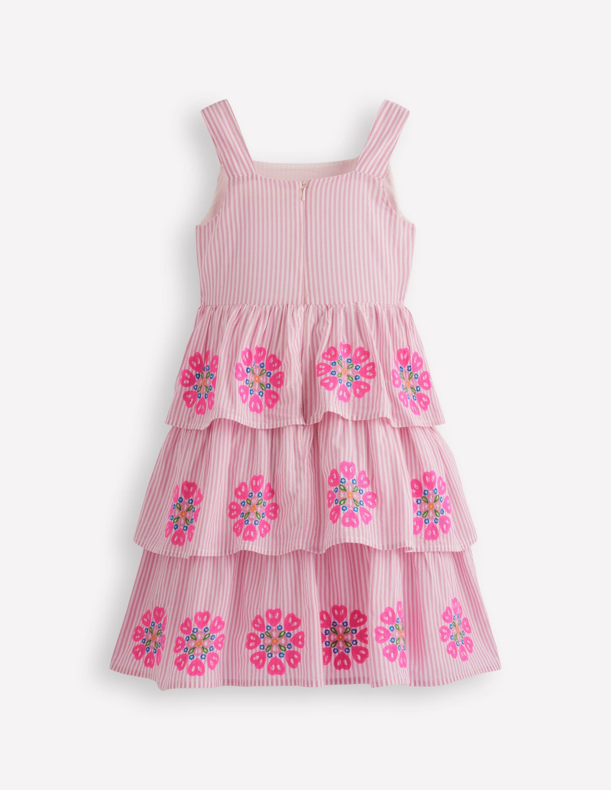 Robe pêle-mêle à volants-Rayé Rose Formica-2