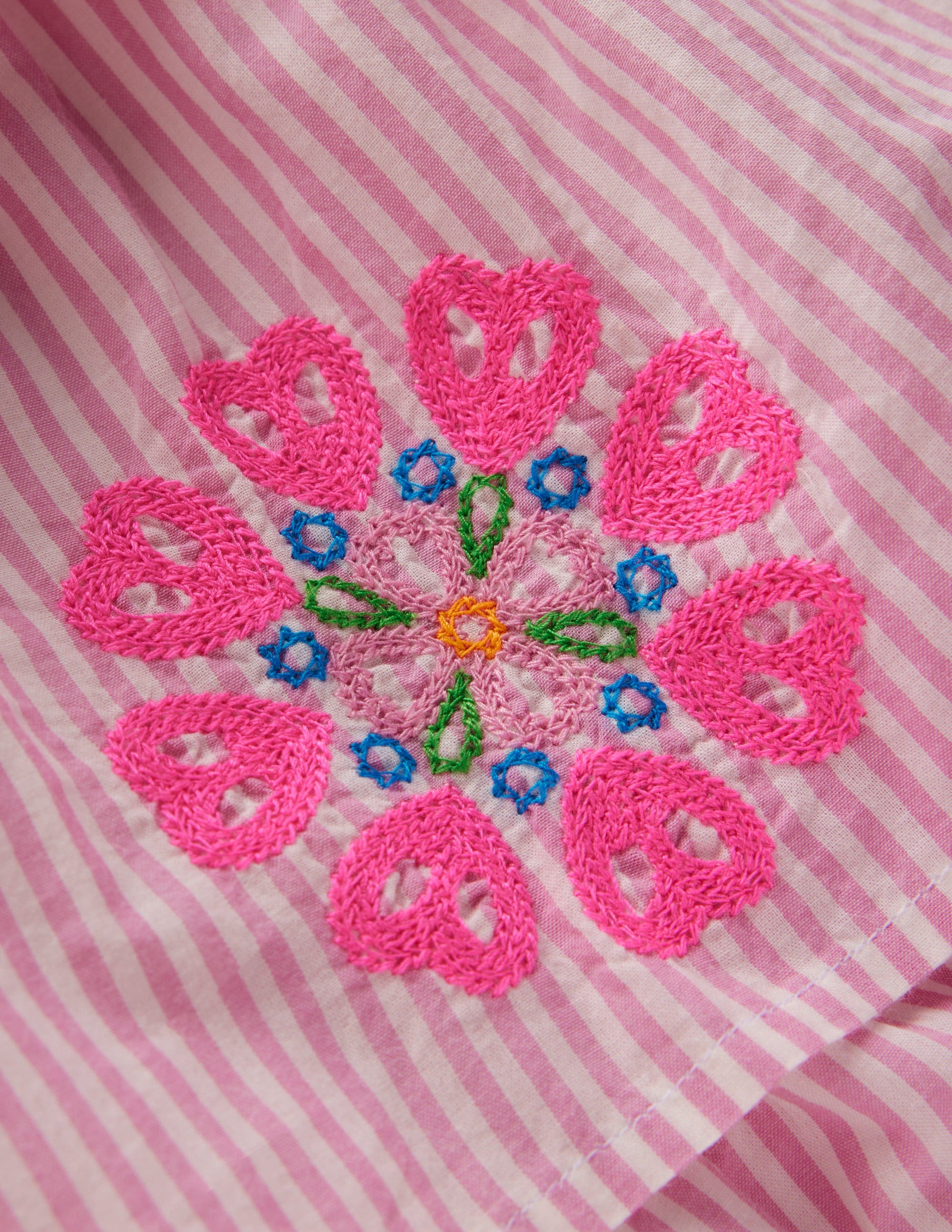 Robe pêle-mêle à volants-Rayé Rose Formica-3