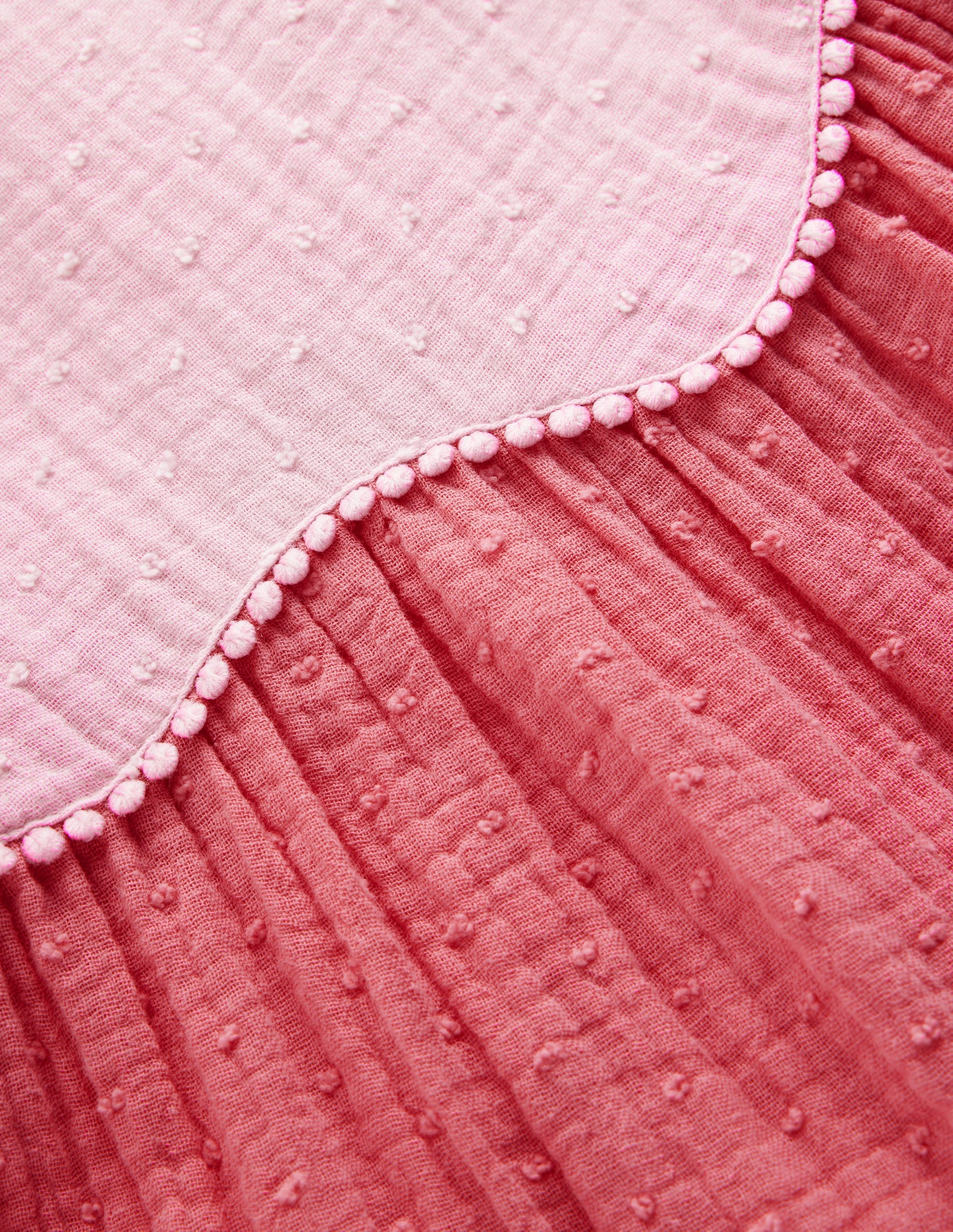 Doppeltuch-Kleid mit Muschelsaum-Frühlingsblüten Blockfarben-4