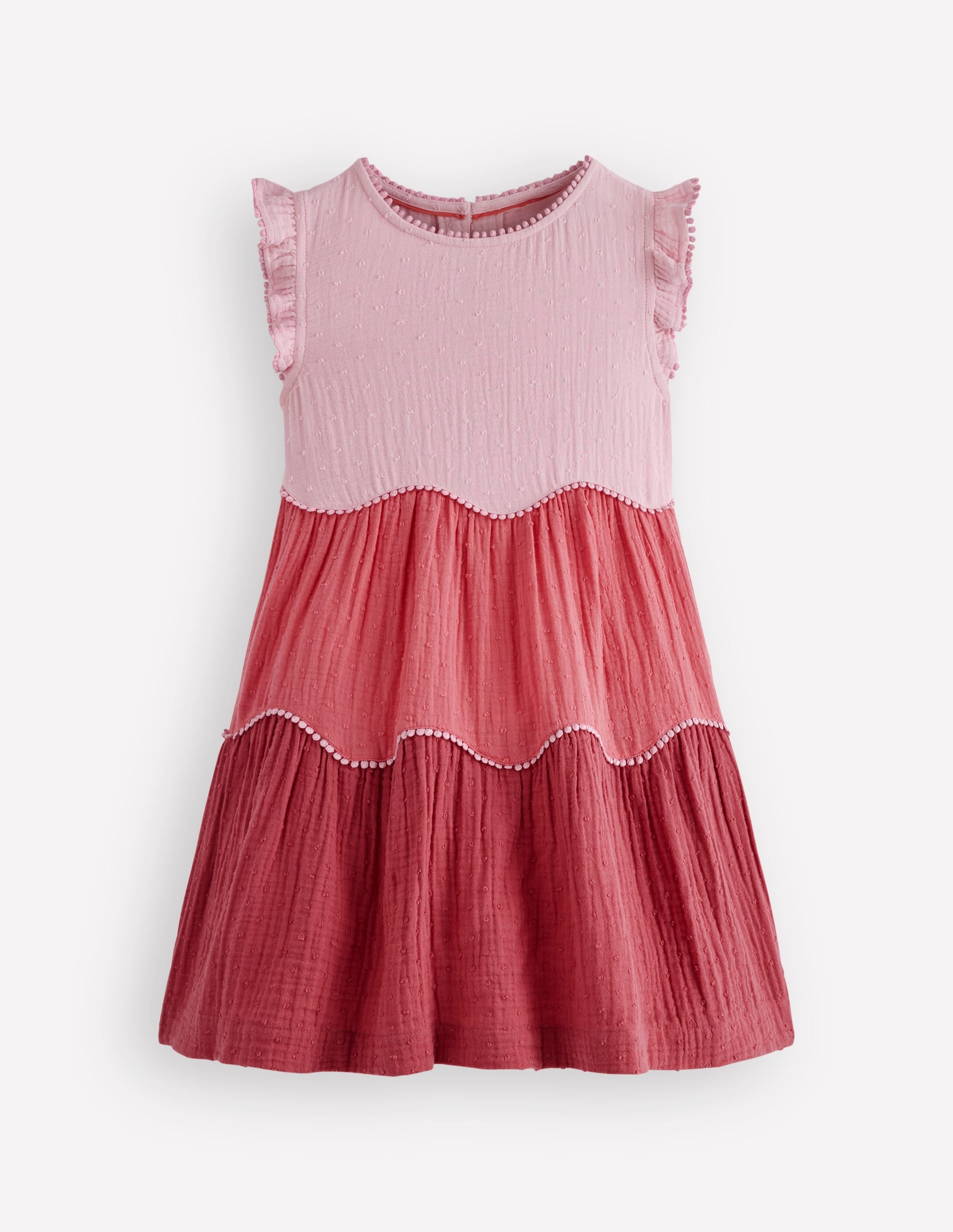 Robe tournoyante double-étoffe-Colourblock fleur printanière - Image 1