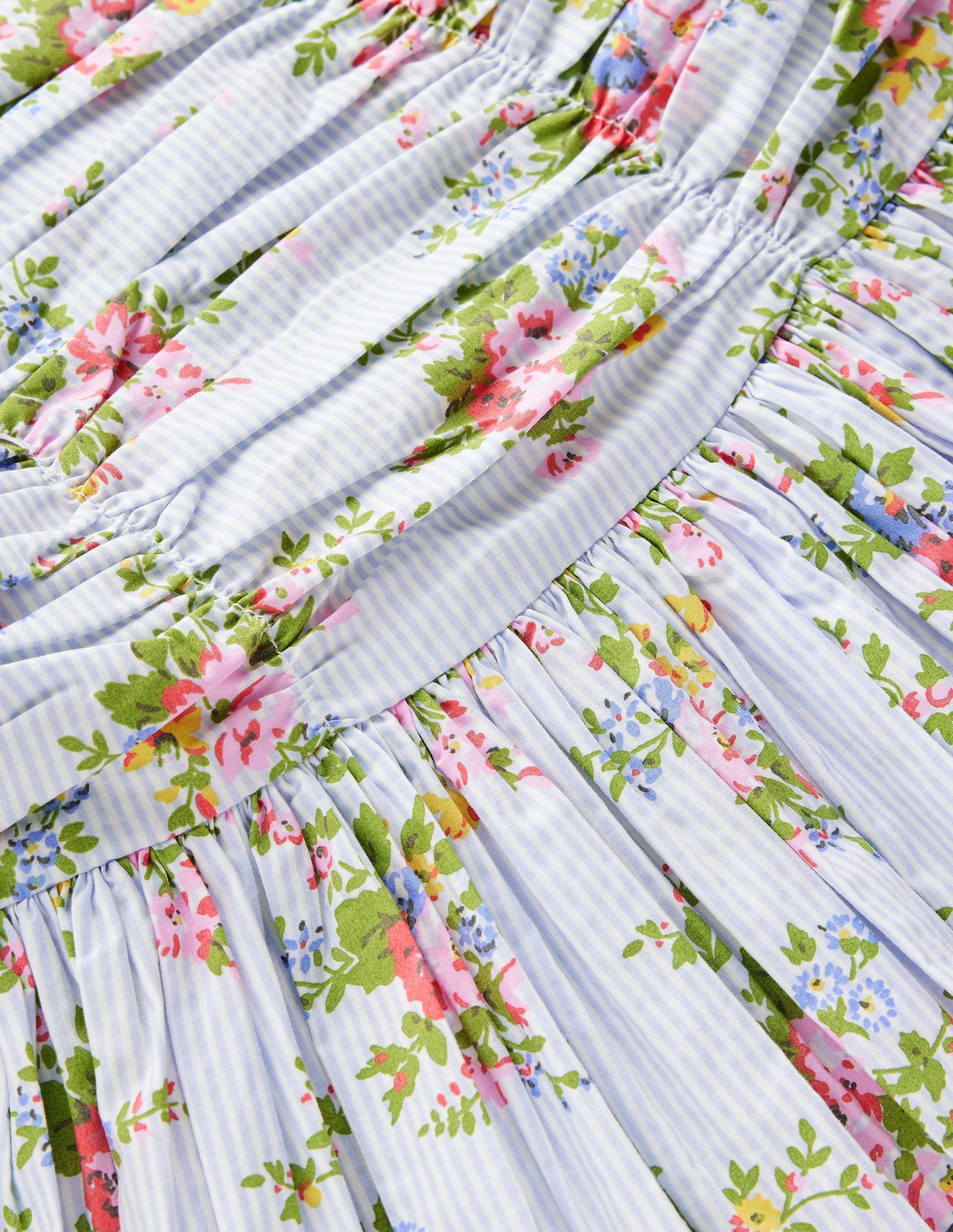 Ballonkleid mit gerafftem Oberteil-Vintage-Blumenmuster-3