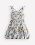 Ballonkleid mit gerafftem Oberteil-Vintage-Blumenmuster